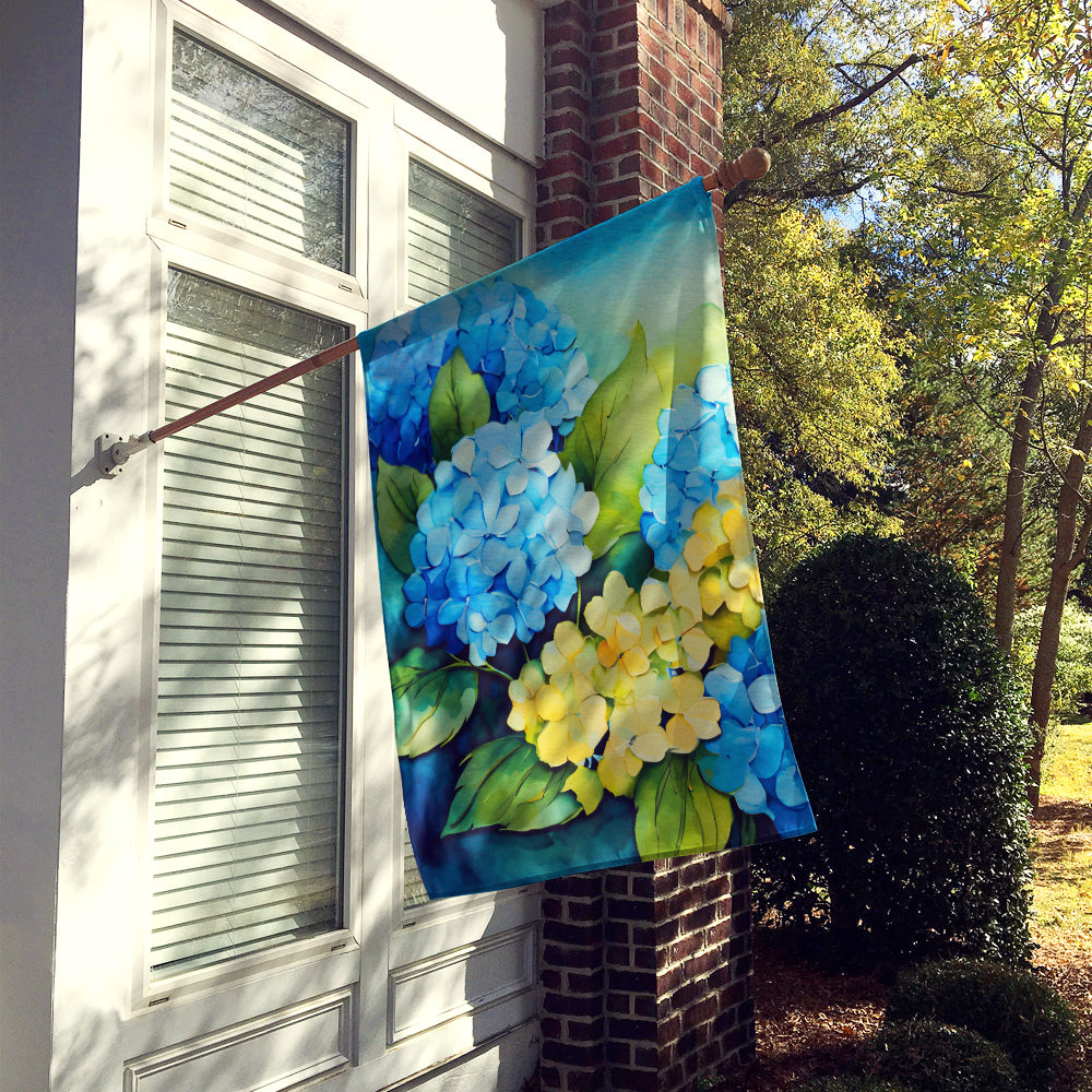 Caroline's Treasures Hydrangeas in Watercolor House Flag