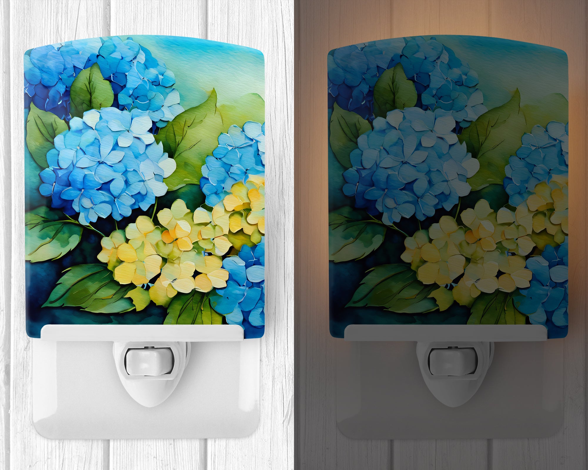 Buy this Hydrangeas in Watercolor Ceramic Night Light