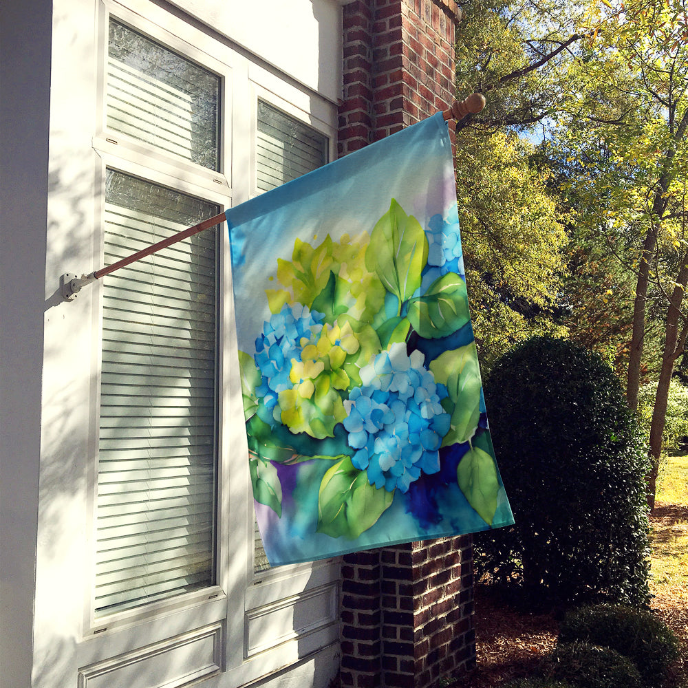 Hydrangeas in Watercolor House Flag