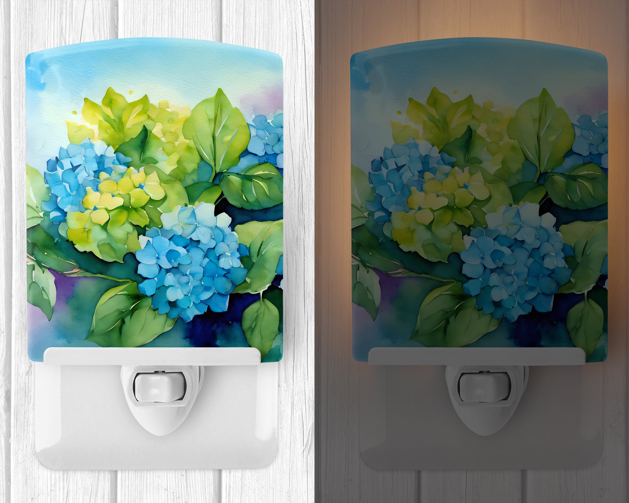 Buy this Hydrangeas in Watercolor Ceramic Night Light