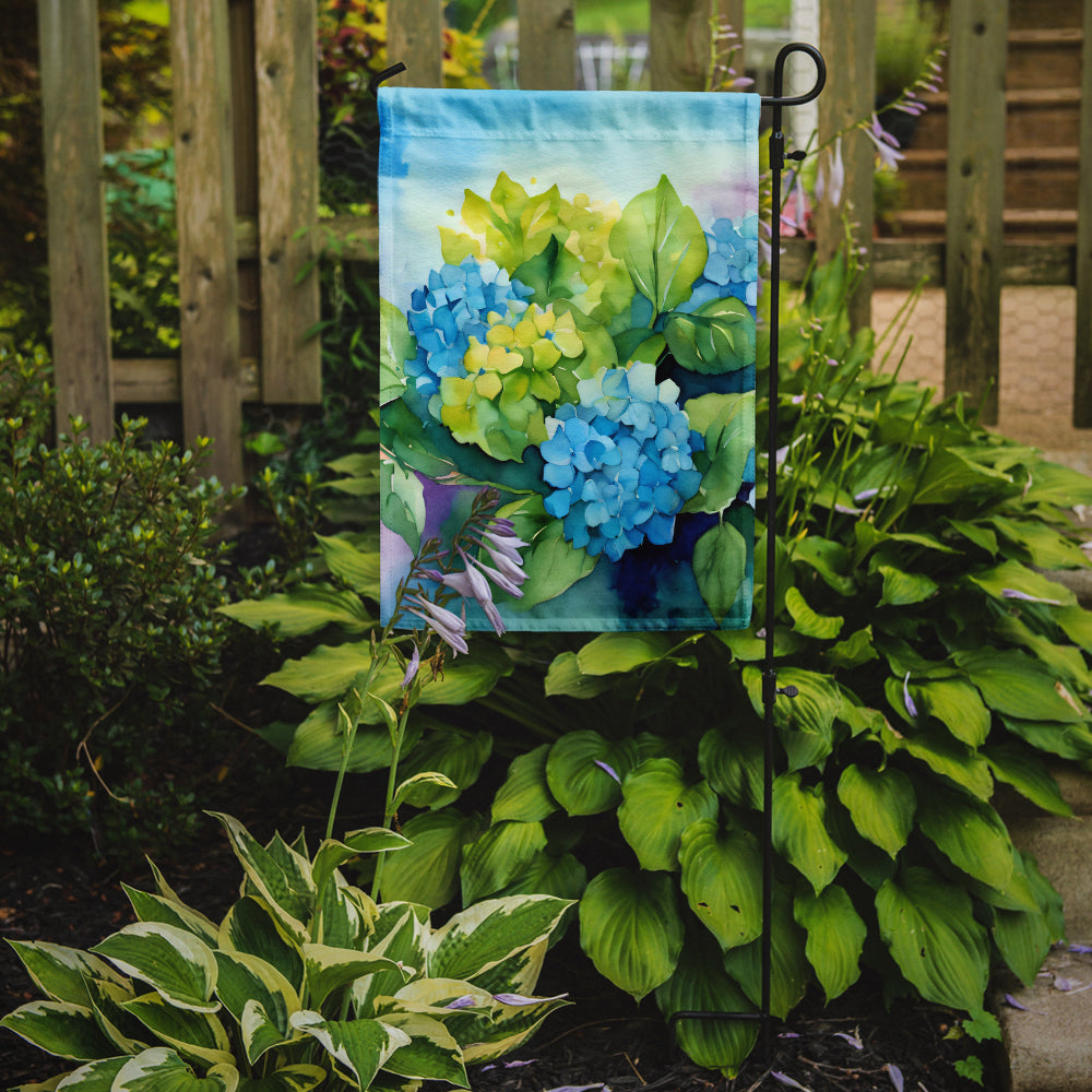 Hydrangeas in Watercolor Garden Flag