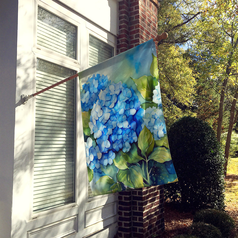 Caroline's Treasures Hydrangeas in Watercolor House Flag