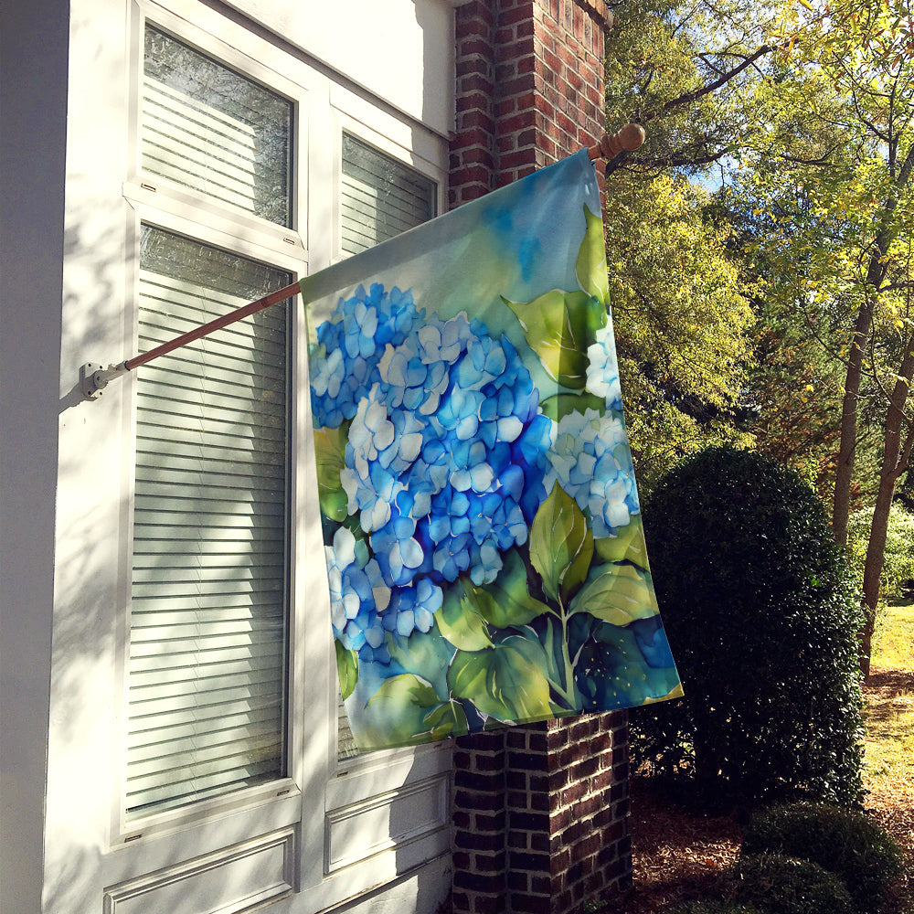 Hydrangeas in Watercolor House Flag