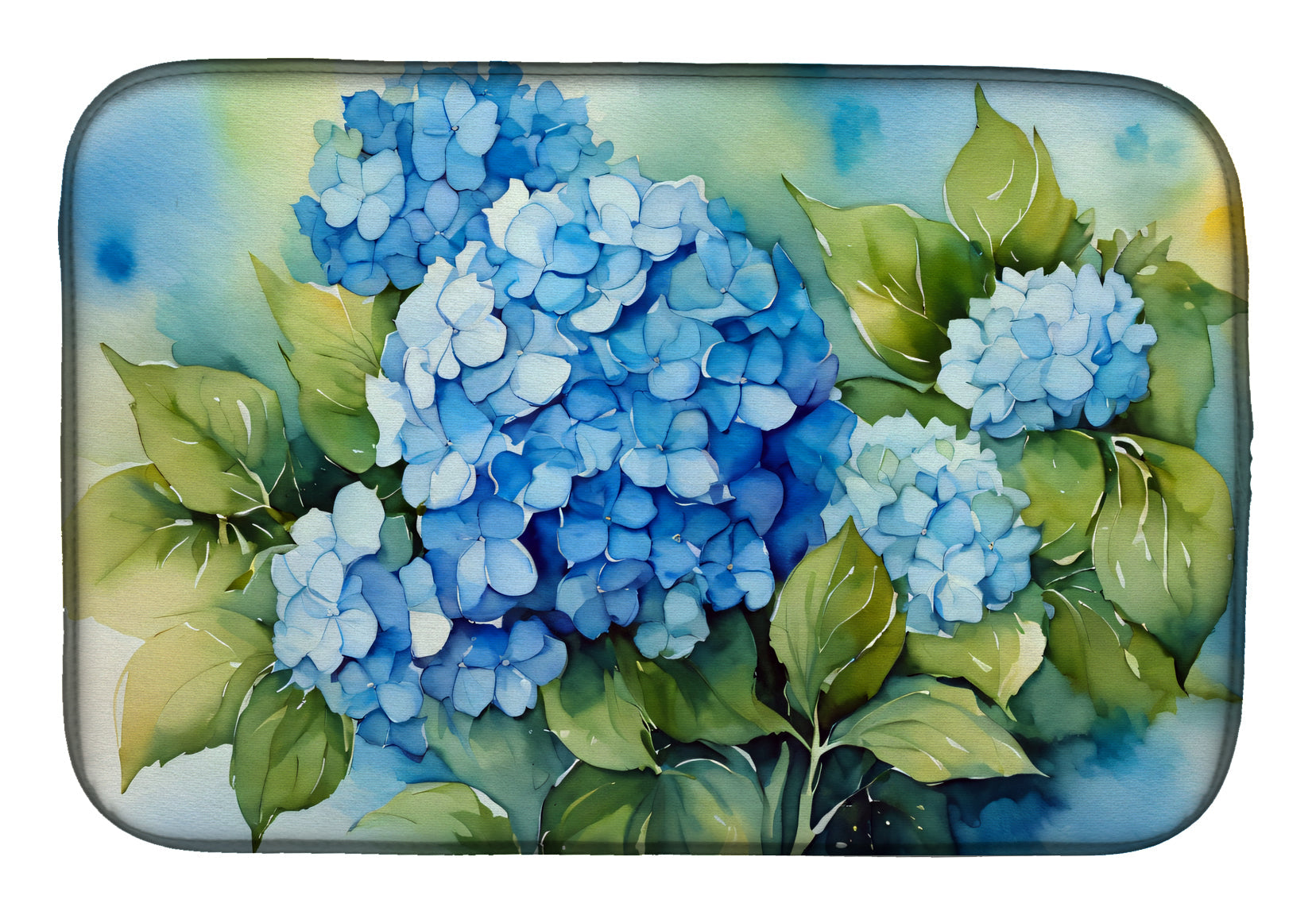 Caroline's Treasures Hydrangeas in Watercolor Dish Drying Mat
