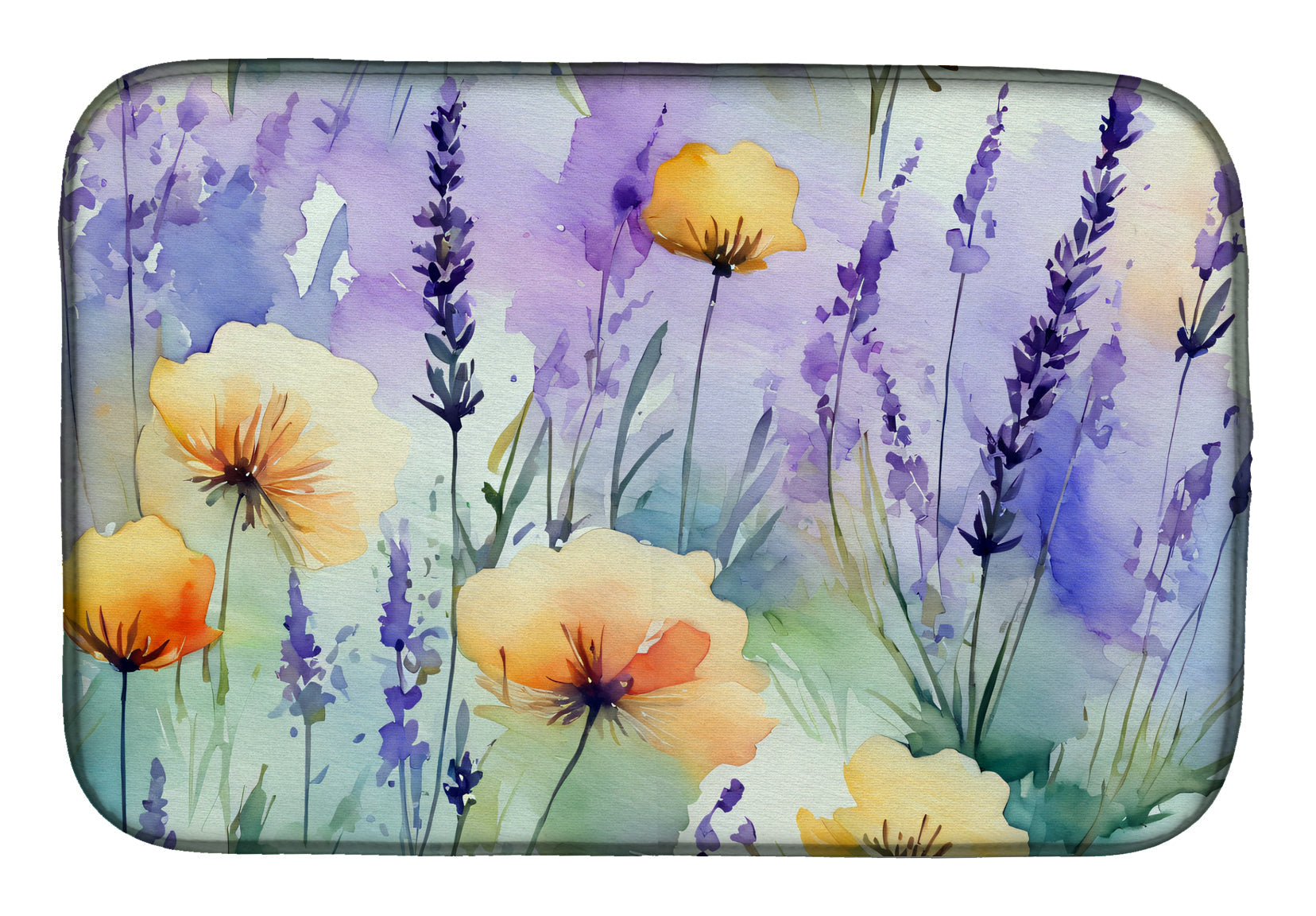 Caroline's Treasures Lavender in Watercolor Dish Drying Mat