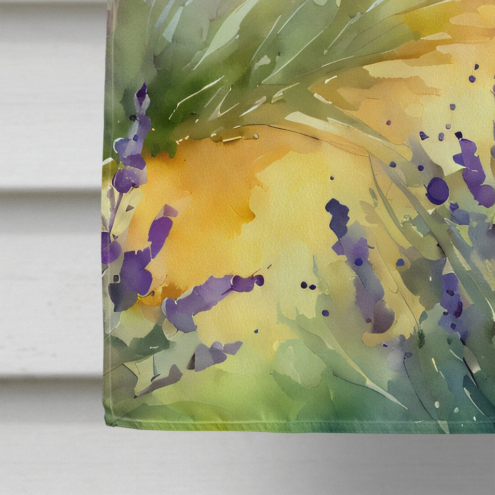 Lavender in Watercolor House Flag