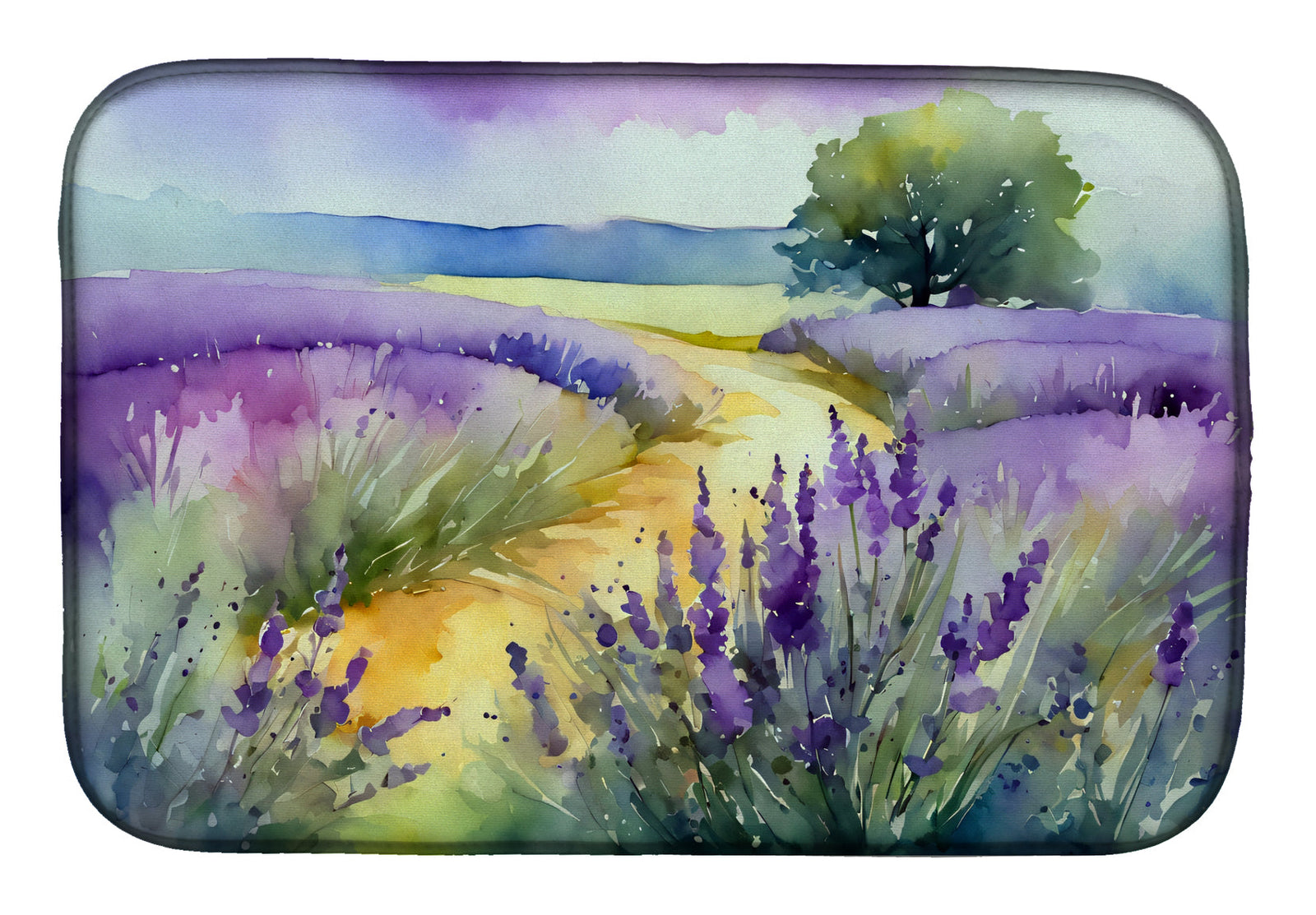 Caroline's Treasures Lavender in Watercolor Dish Drying Mat