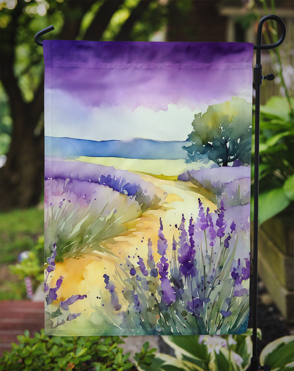 Lavender in Watercolor Garden Flag