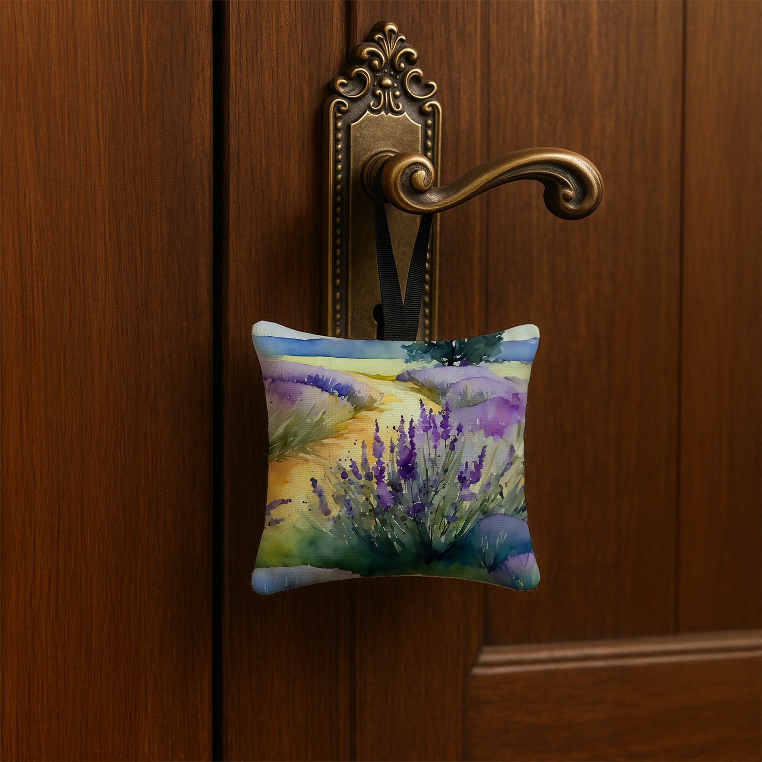 Caroline's Treasures Lavender in Watercolor Hanging Square Fabric Ornament 3.5 × 3.5