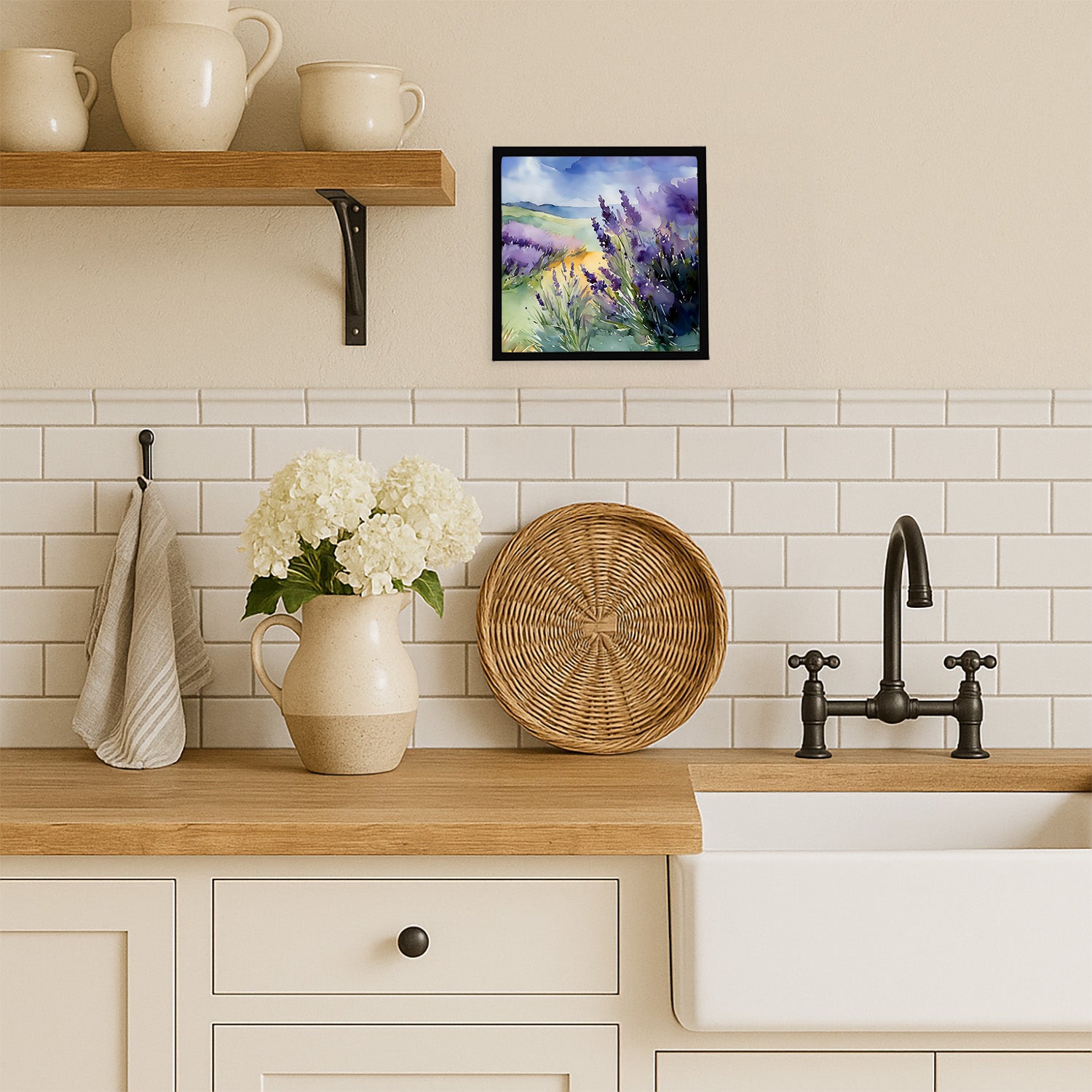 Caroline's Treasures Lavender in Watercolor Framed Metal Print