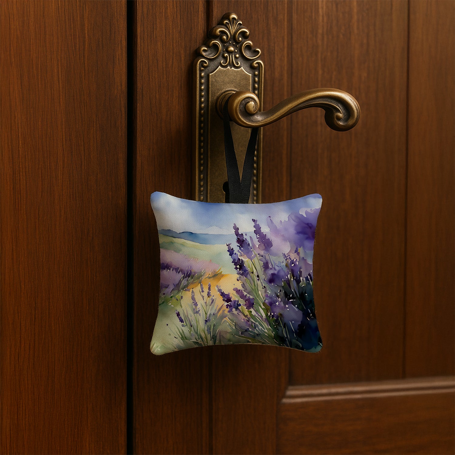 Caroline's Treasures Lavender in Watercolor Hanging Square Fabric Ornament 3.5 × 3.5