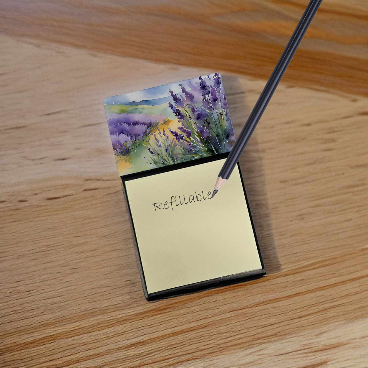 Lavender in Watercolor Sticky Note Holder