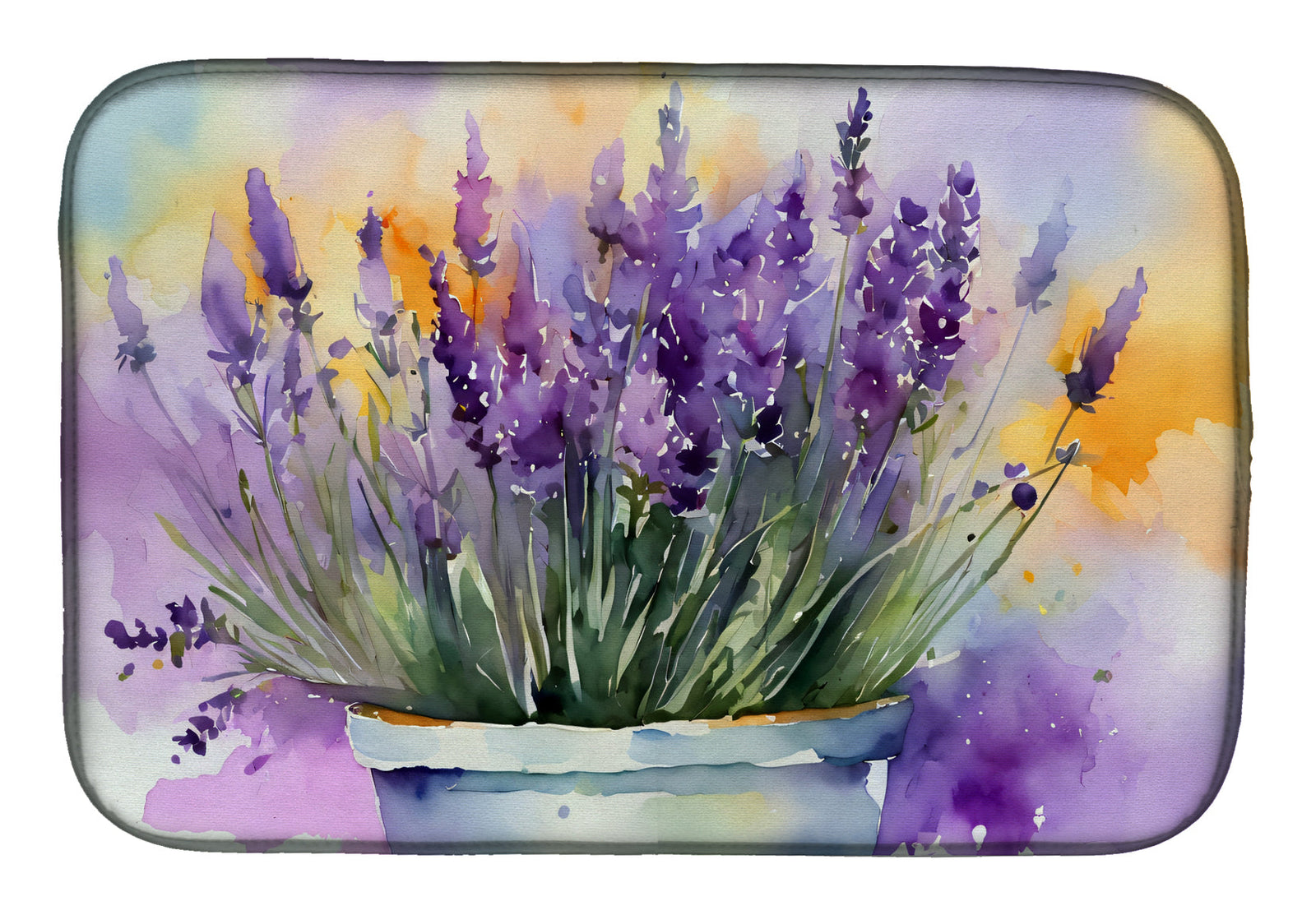 Caroline's Treasures Lavender in Watercolor Dish Drying Mat