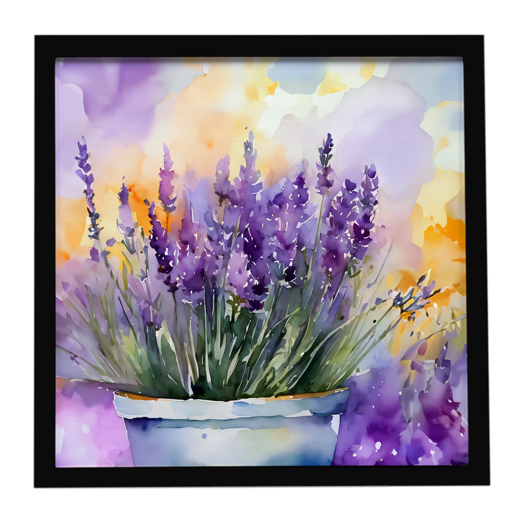 Caroline's Treasures Lavender in Watercolor Framed Metal Print