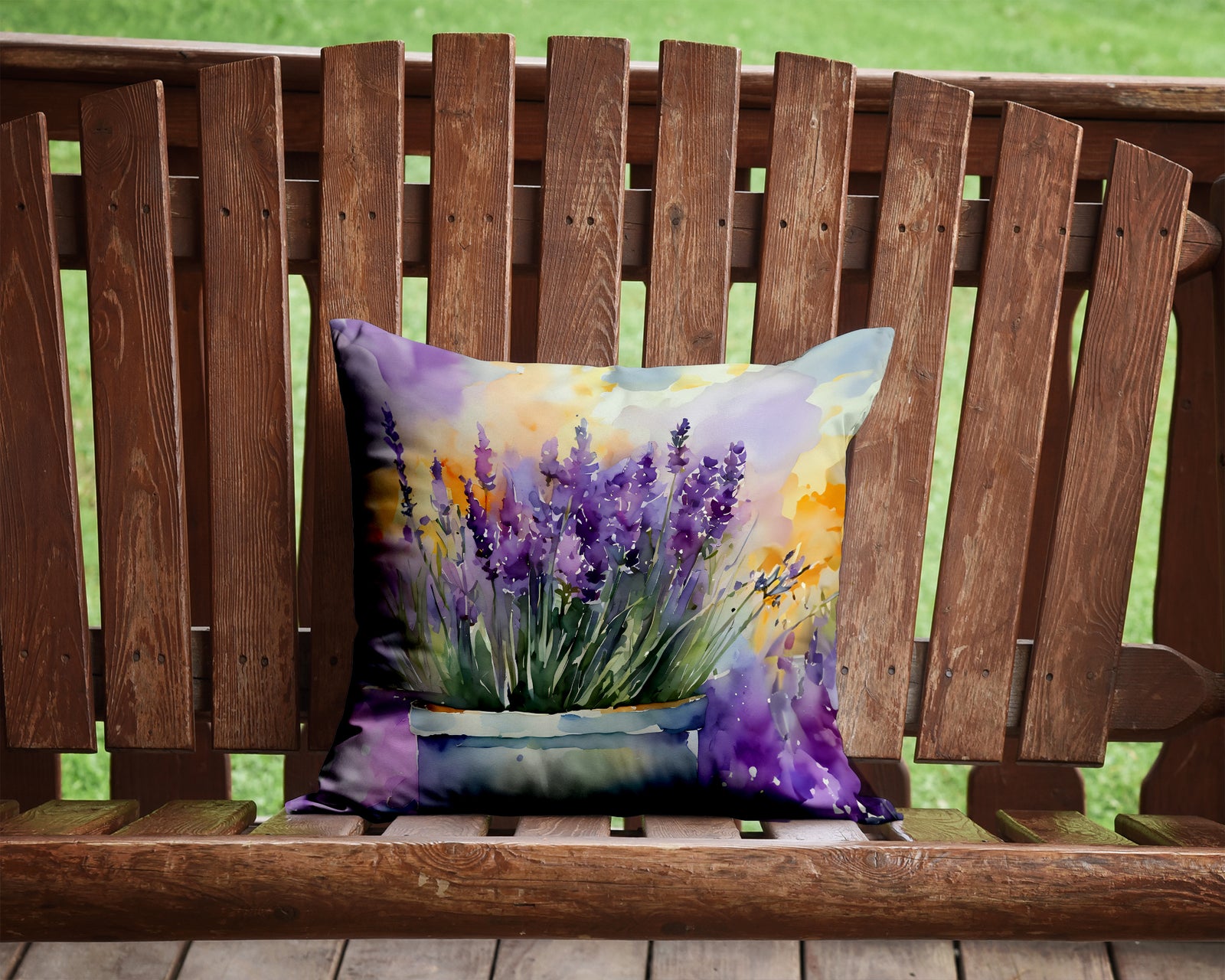 Caroline's Treasures Lavender in Watercolor Throw Pillow - 14x14 Decorative Pillow – Art for Your Home & Patio