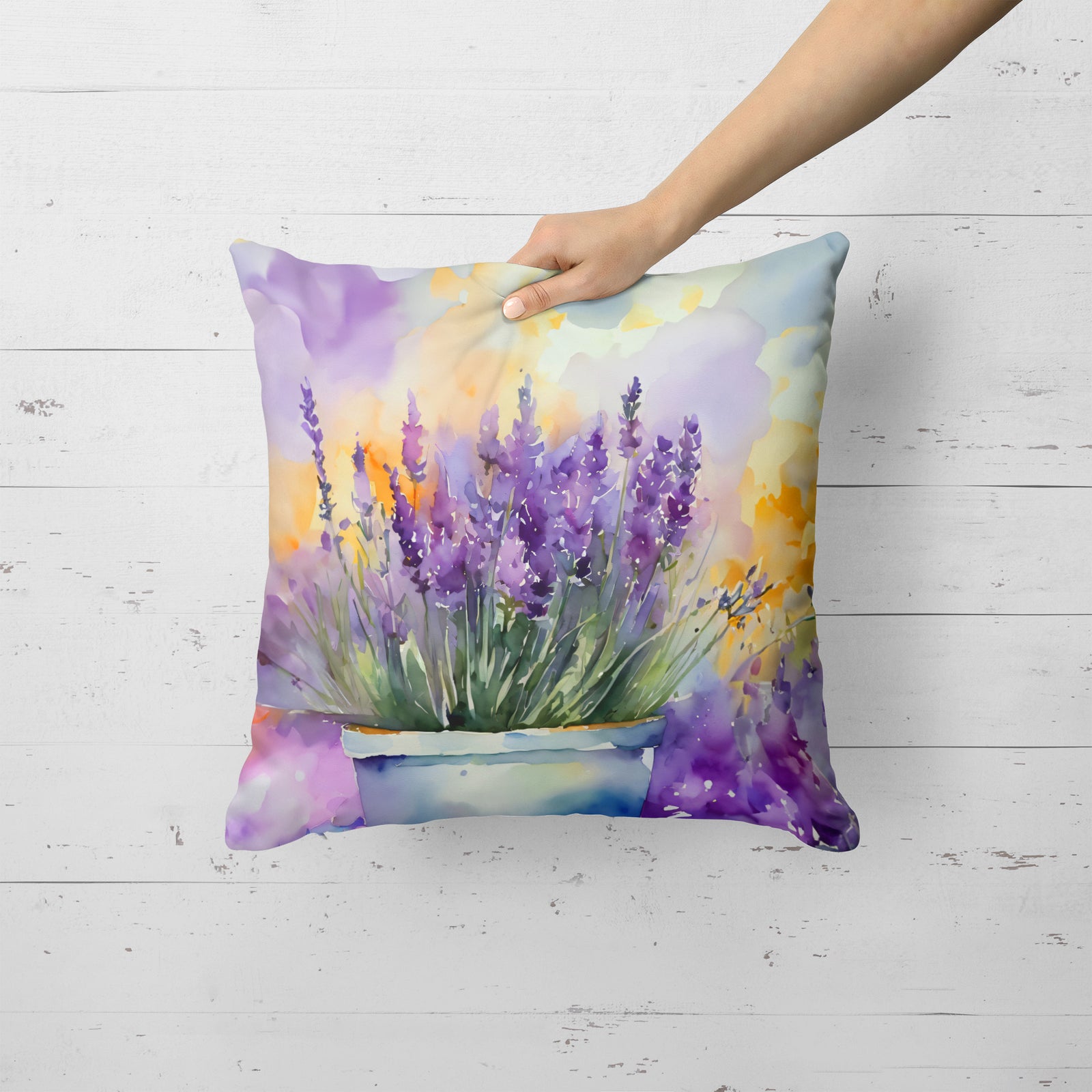 Caroline's Treasures Lavender in Watercolor Throw Pillow