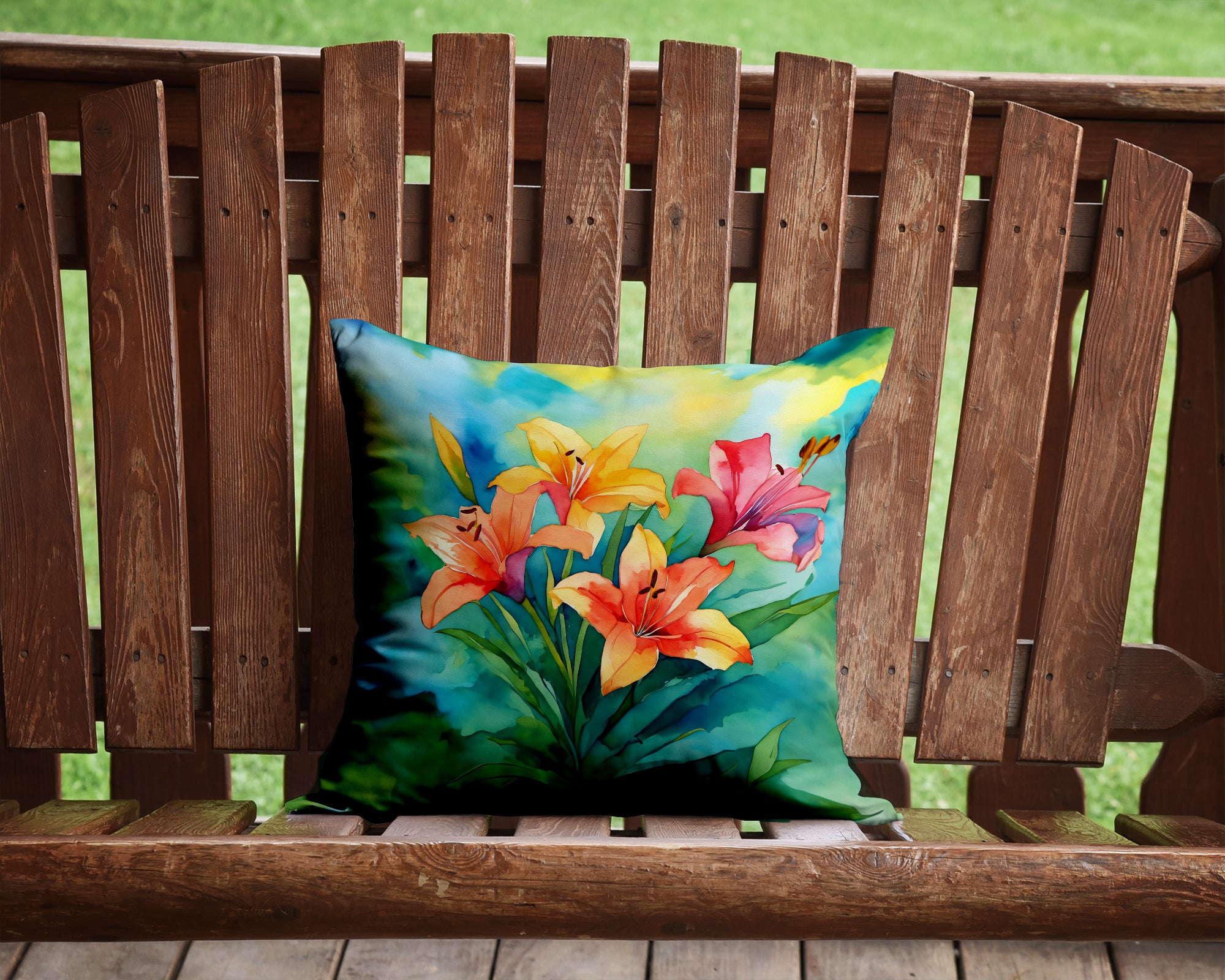 Buy this Lilies in Watercolor Throw Pillow