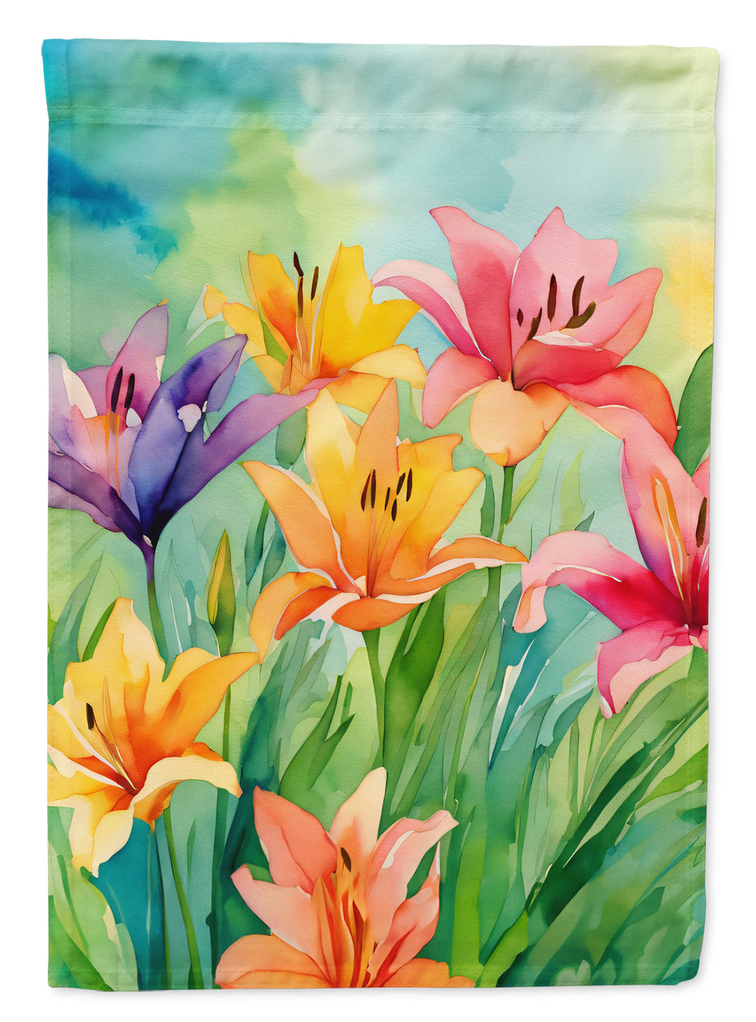 Buy this Lilies in Watercolor Garden Flag