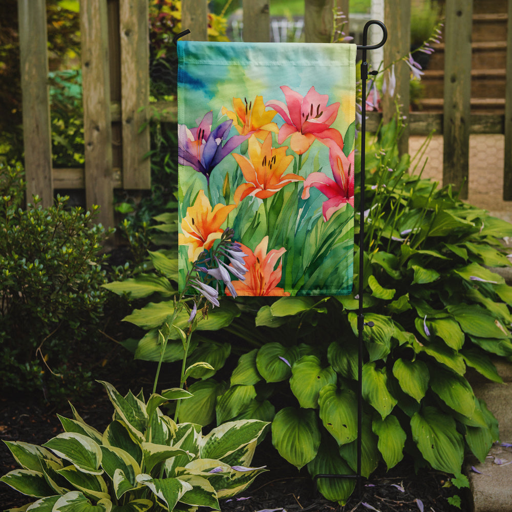 Lilies in Watercolor Garden Flag