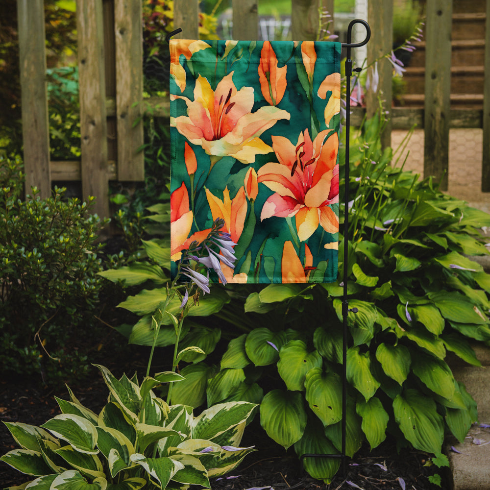 Caroline's Treasures Lilies in Watercolor Garden Flag – Outdoor Decorative Yard Flag