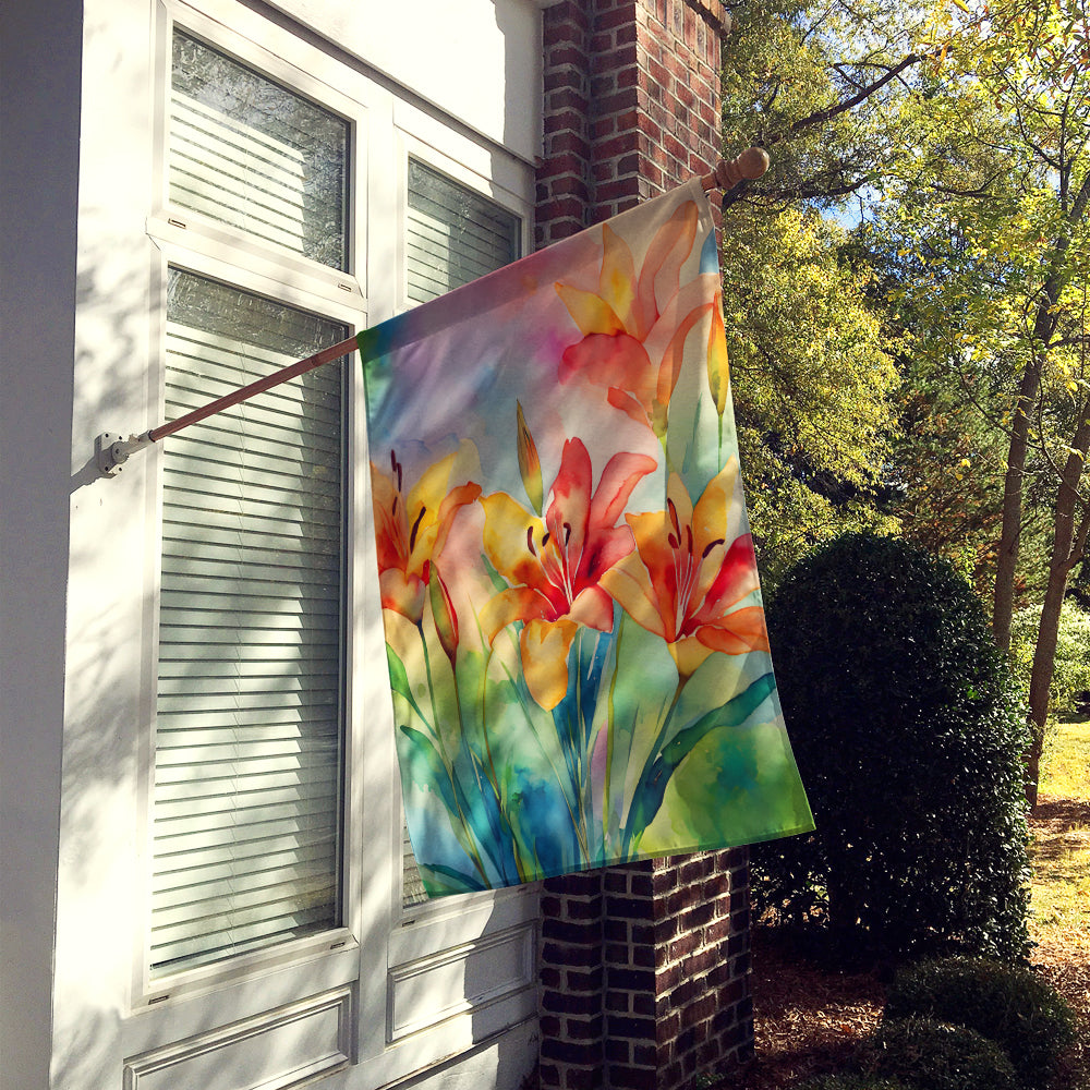 Buy this Lilies in Watercolor House Flag