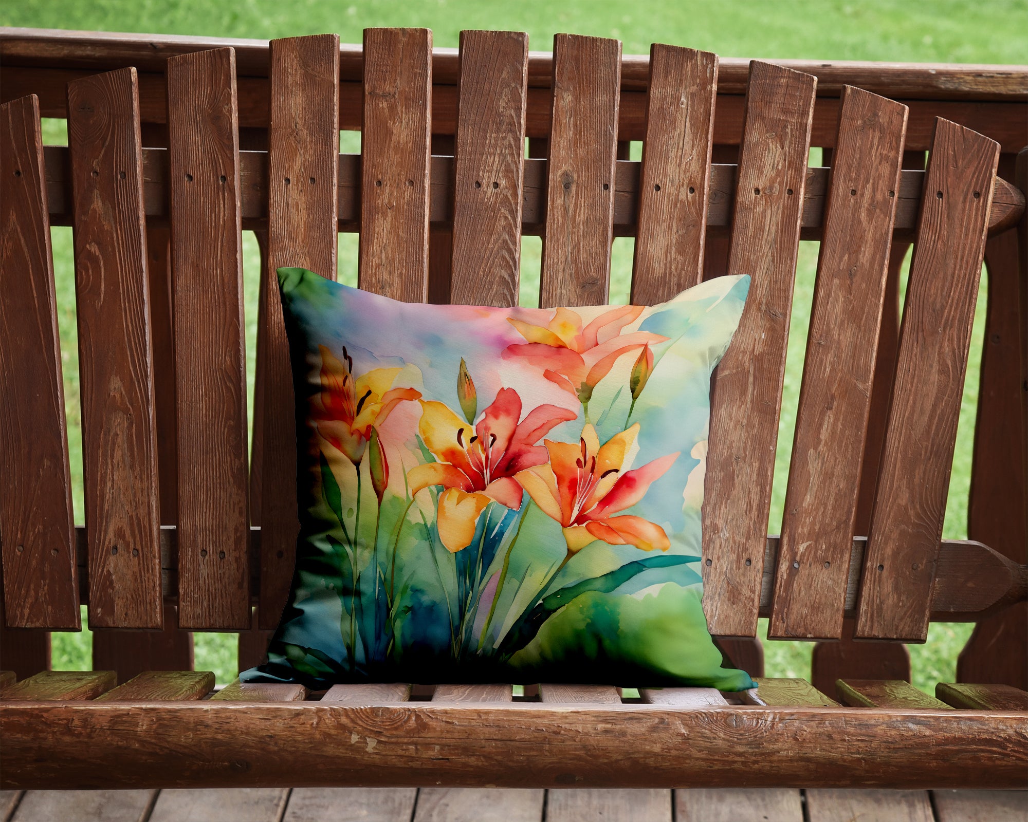 Buy this Lilies in Watercolor Throw Pillow