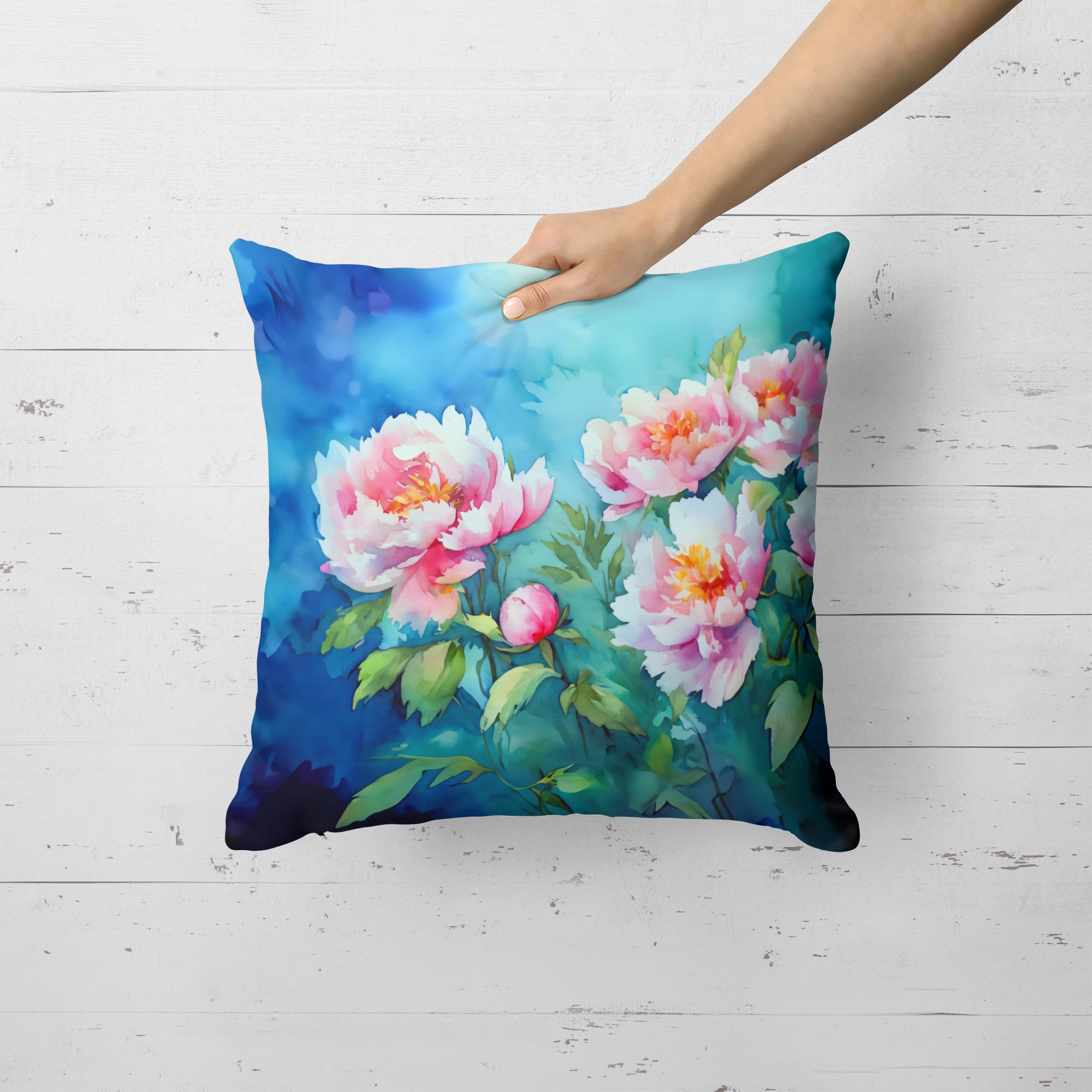 Buy this Peonies in Watercolor Throw Pillow