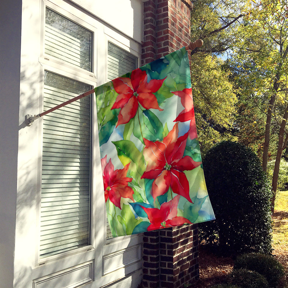 Buy this Poinsettias in Watercolor House Flag