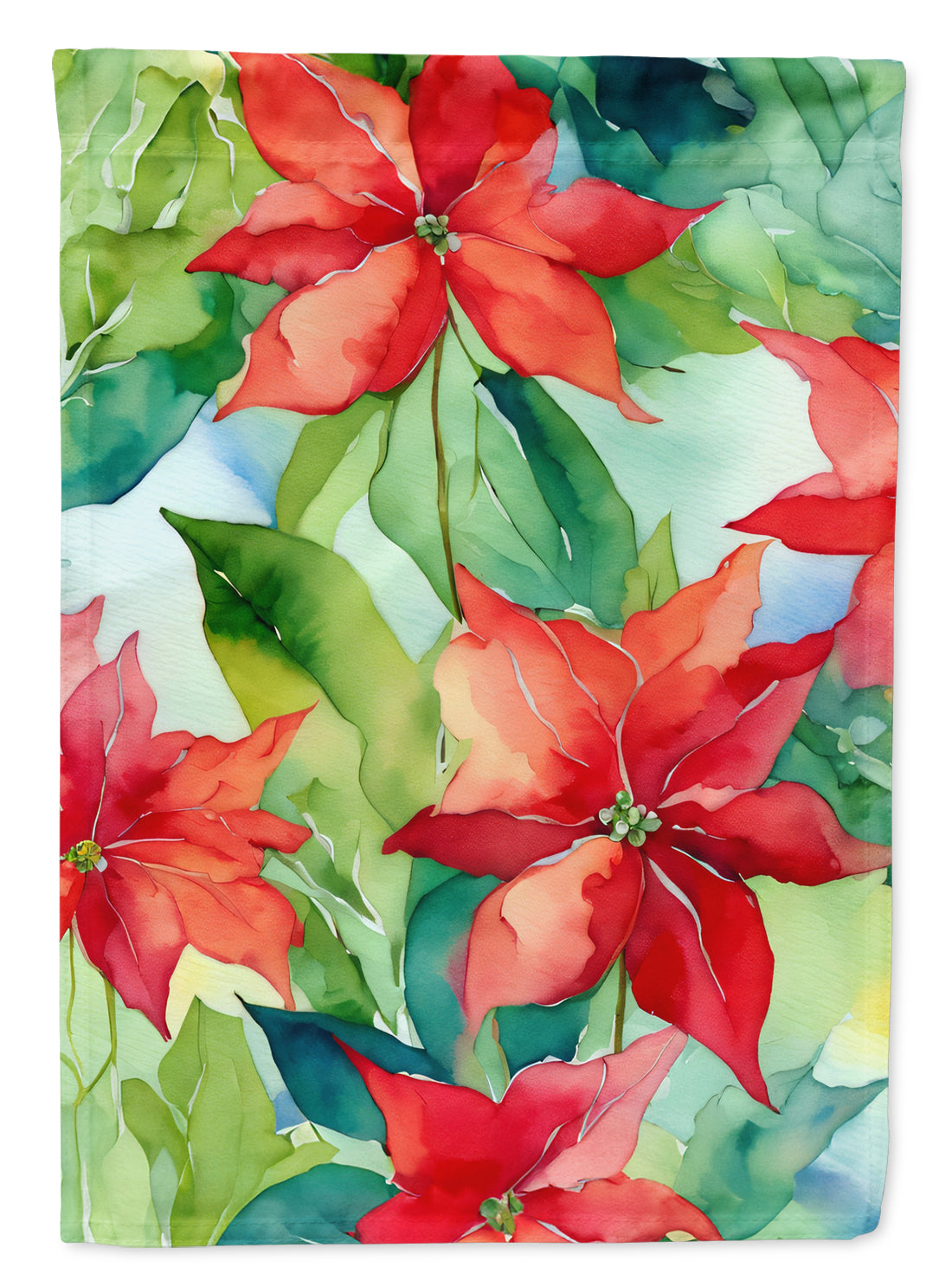 Buy this Poinsettias in Watercolor Garden Flag