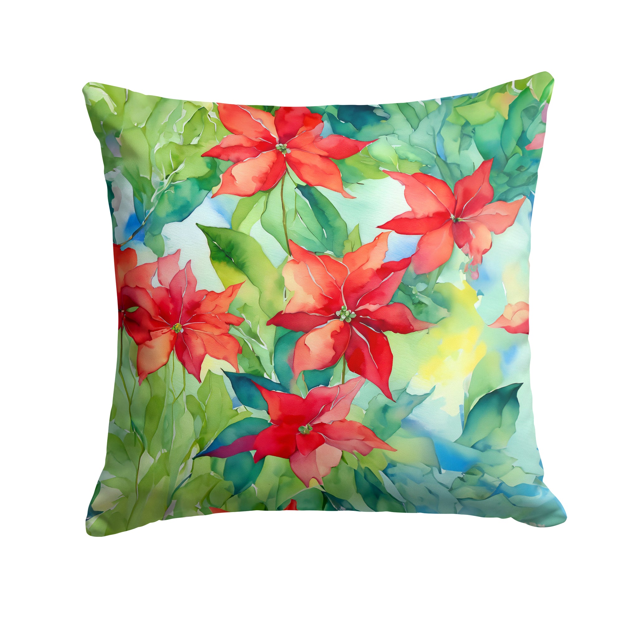 Buy this Poinsettias in Watercolor Throw Pillow