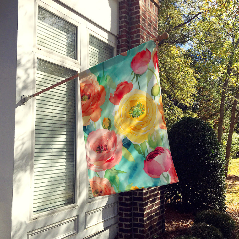 Buy this Ranunculus in Watercolor House Flag