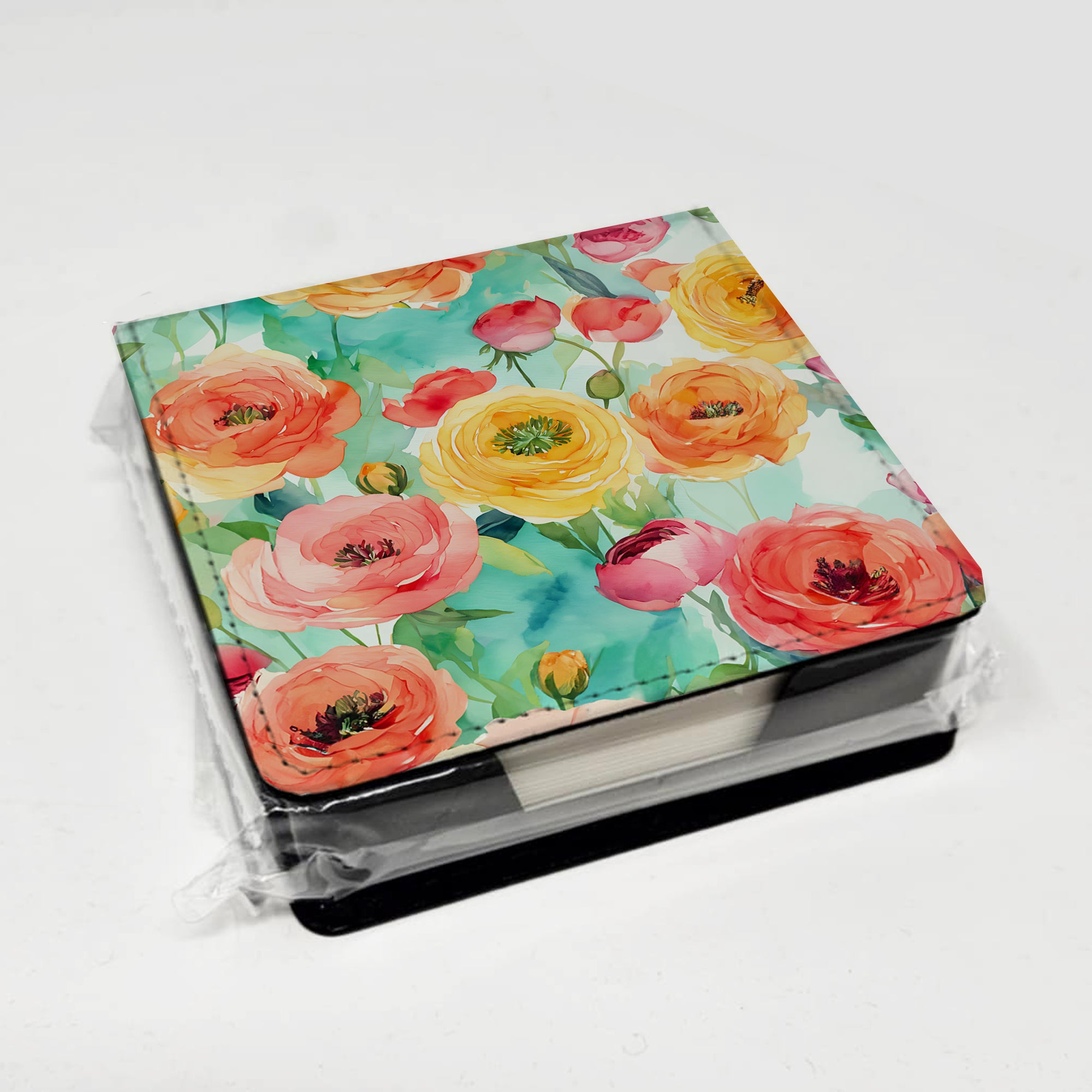 Caroline's Treasures Ranunculus in Watercolor PU Leather Note Paper Holder