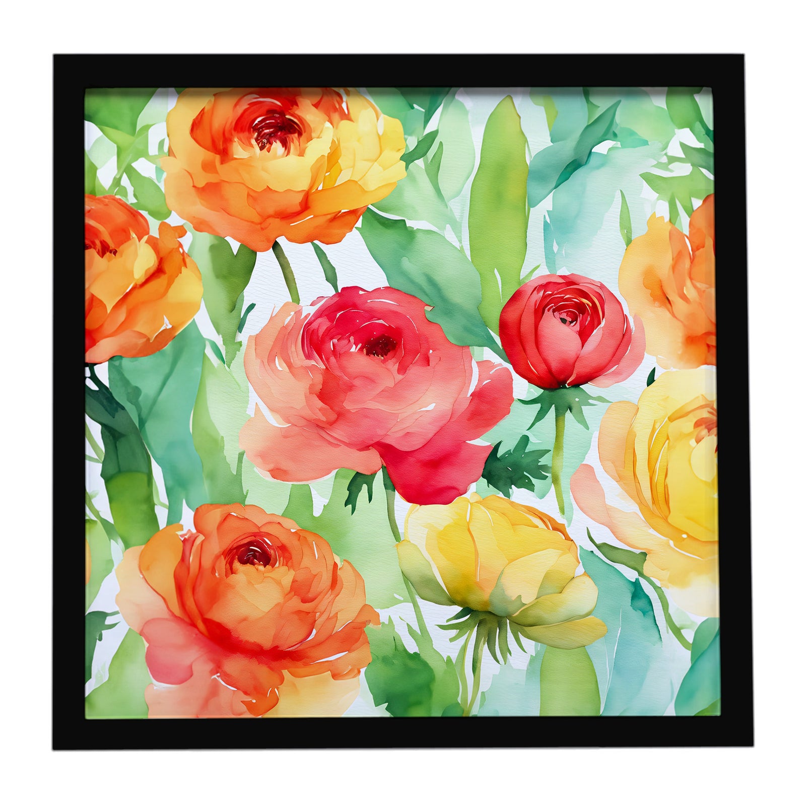 Caroline's Treasures Ranunculus in Watercolor Framed Metal Print