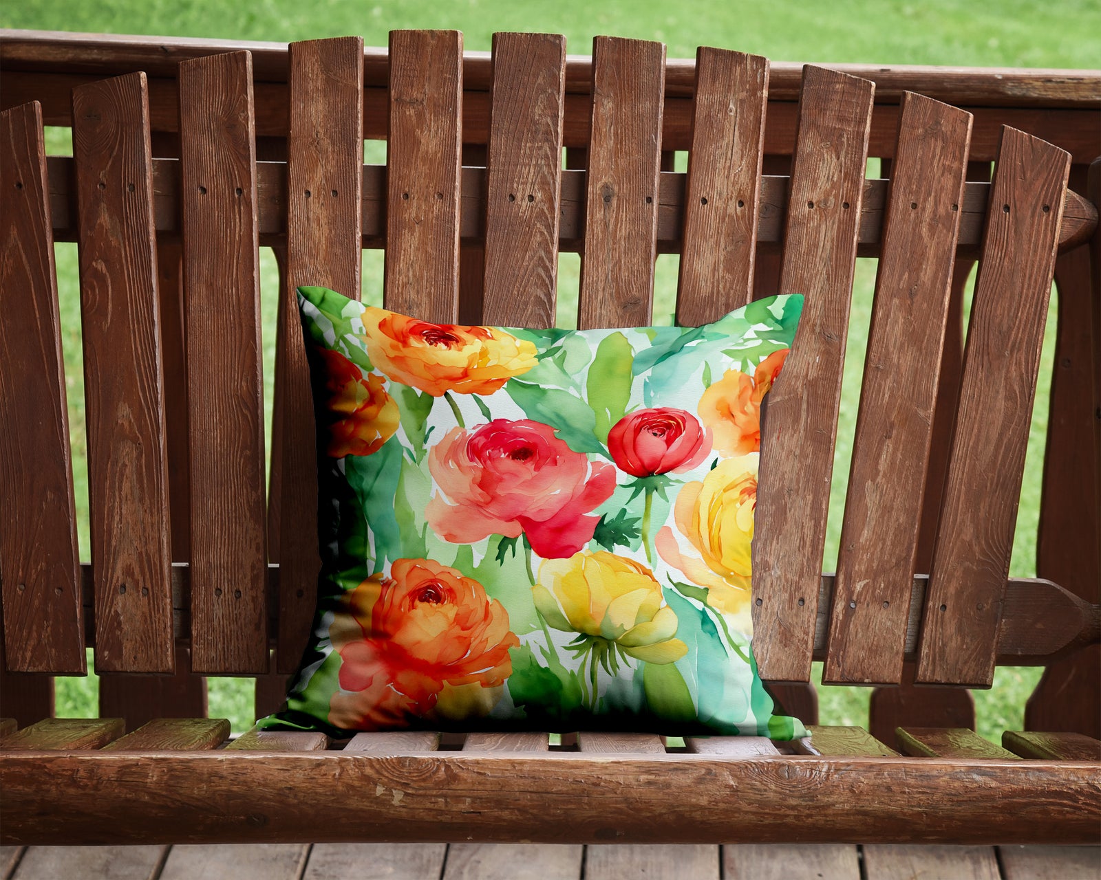 Caroline's Treasures Ranunculus in Watercolor Throw Pillow - 14x14 Decorative Pillow – Art for Your Home & Patio