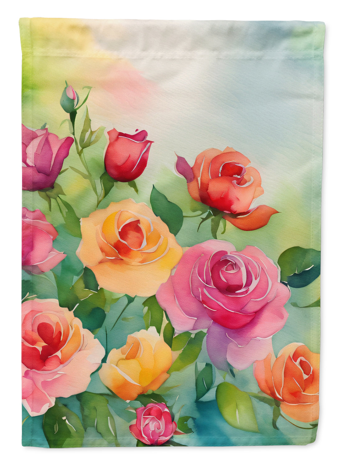 Buy this Roses in Watercolor House Flag