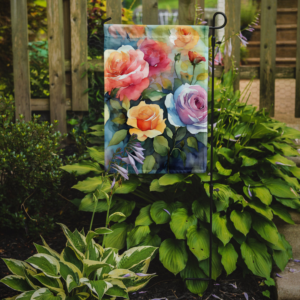 Buy this Roses in Watercolor Garden Flag