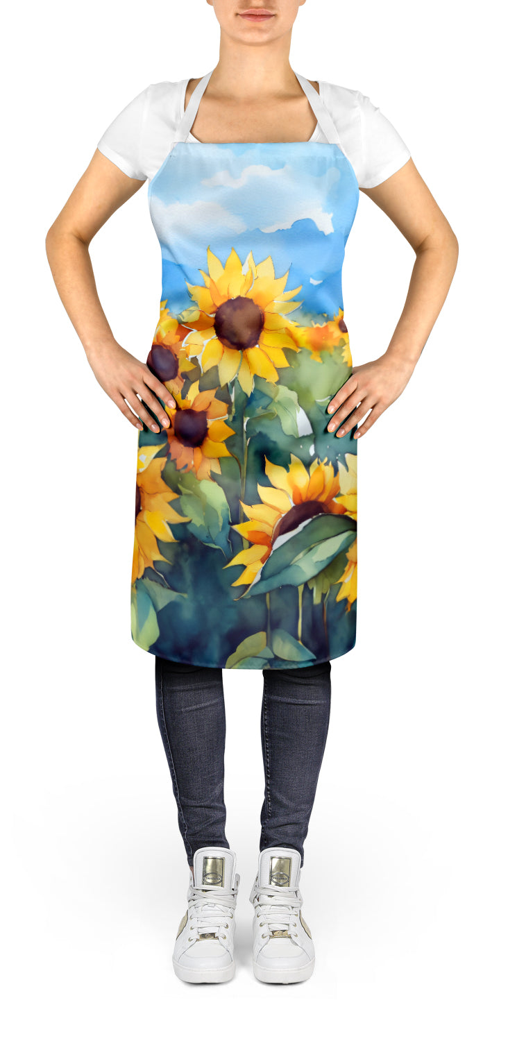 Sunflowers in Watercolor Apron