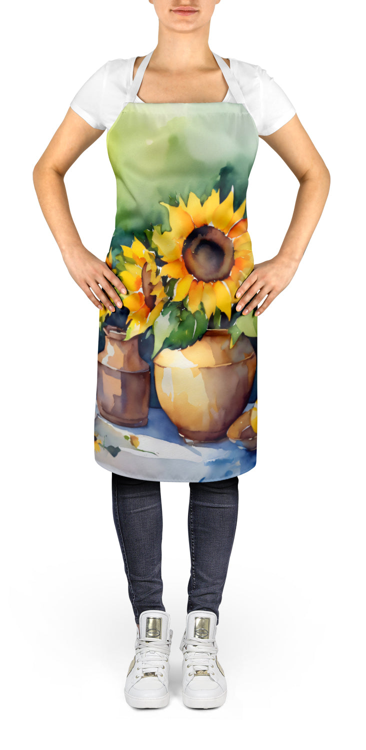 Sunflowers in Watercolor Apron