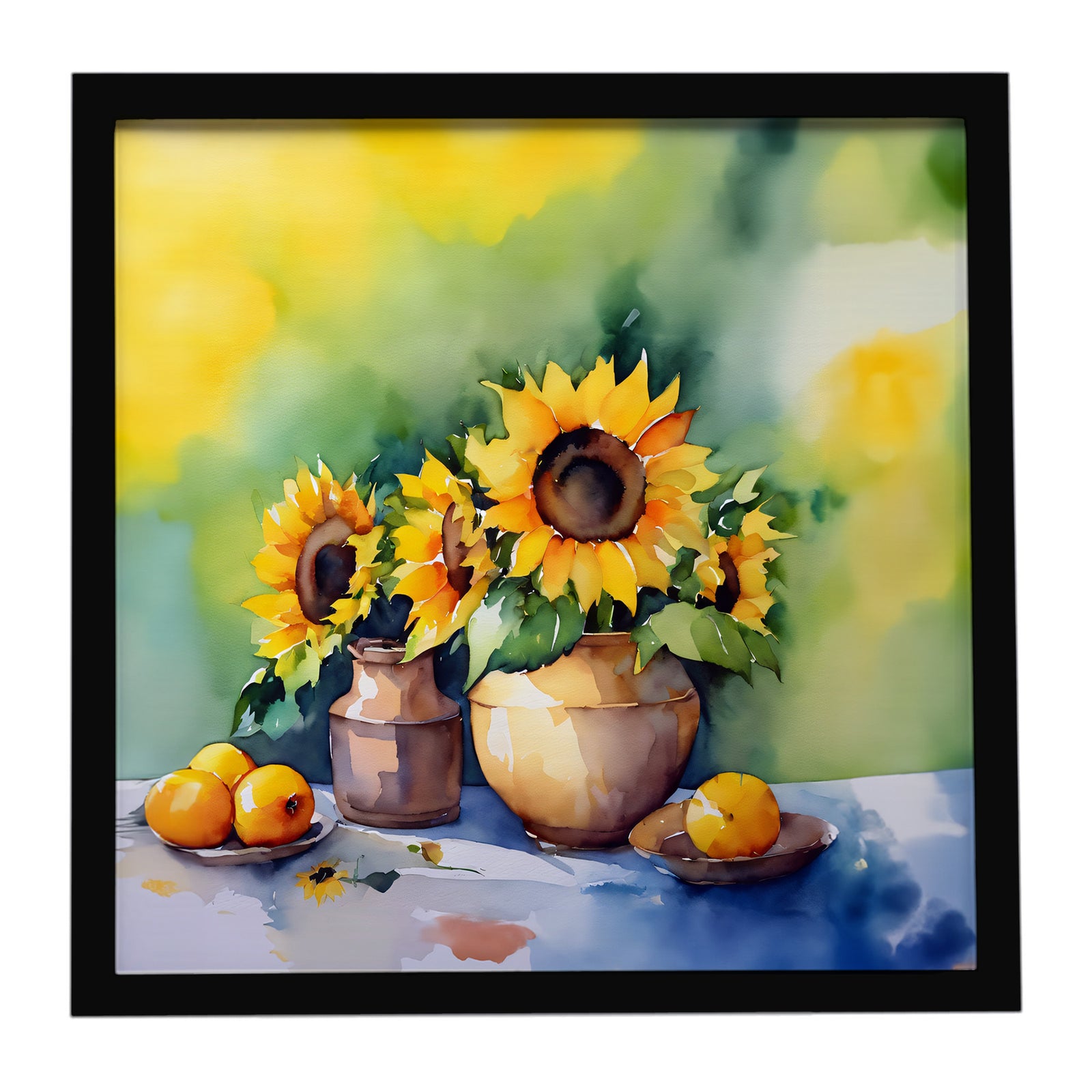 Caroline's Treasures Sunflowers in Watercolor Framed Metal Print
