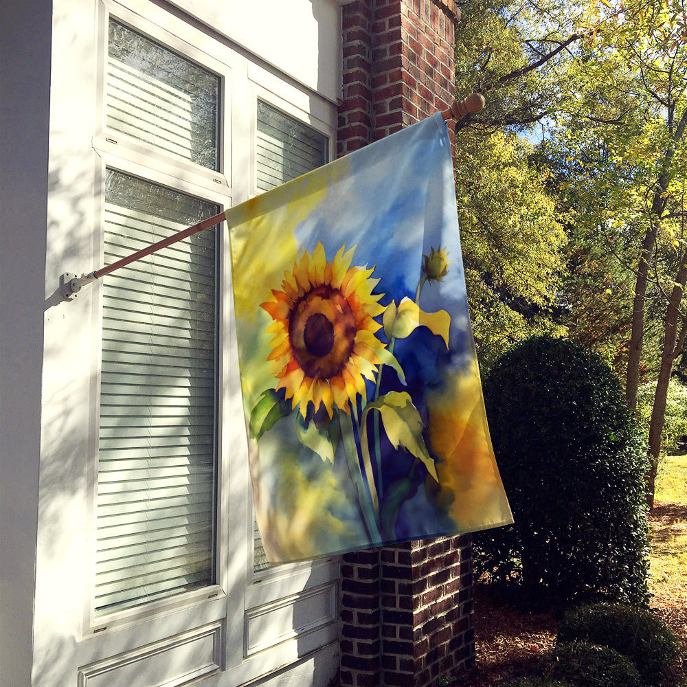 Sunflowers in Watercolor House Flag