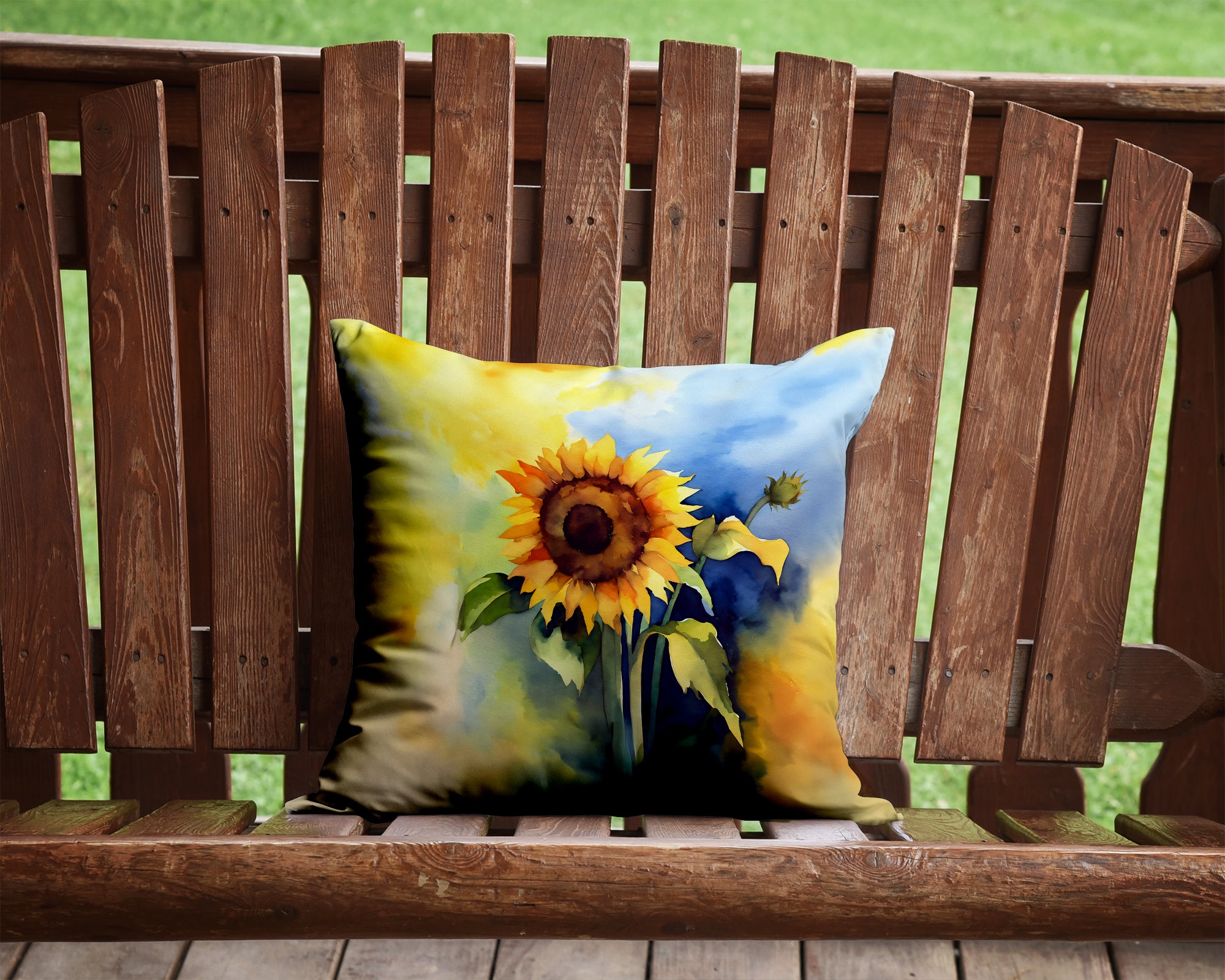 Buy this Sunflowers in Watercolor Throw Pillow