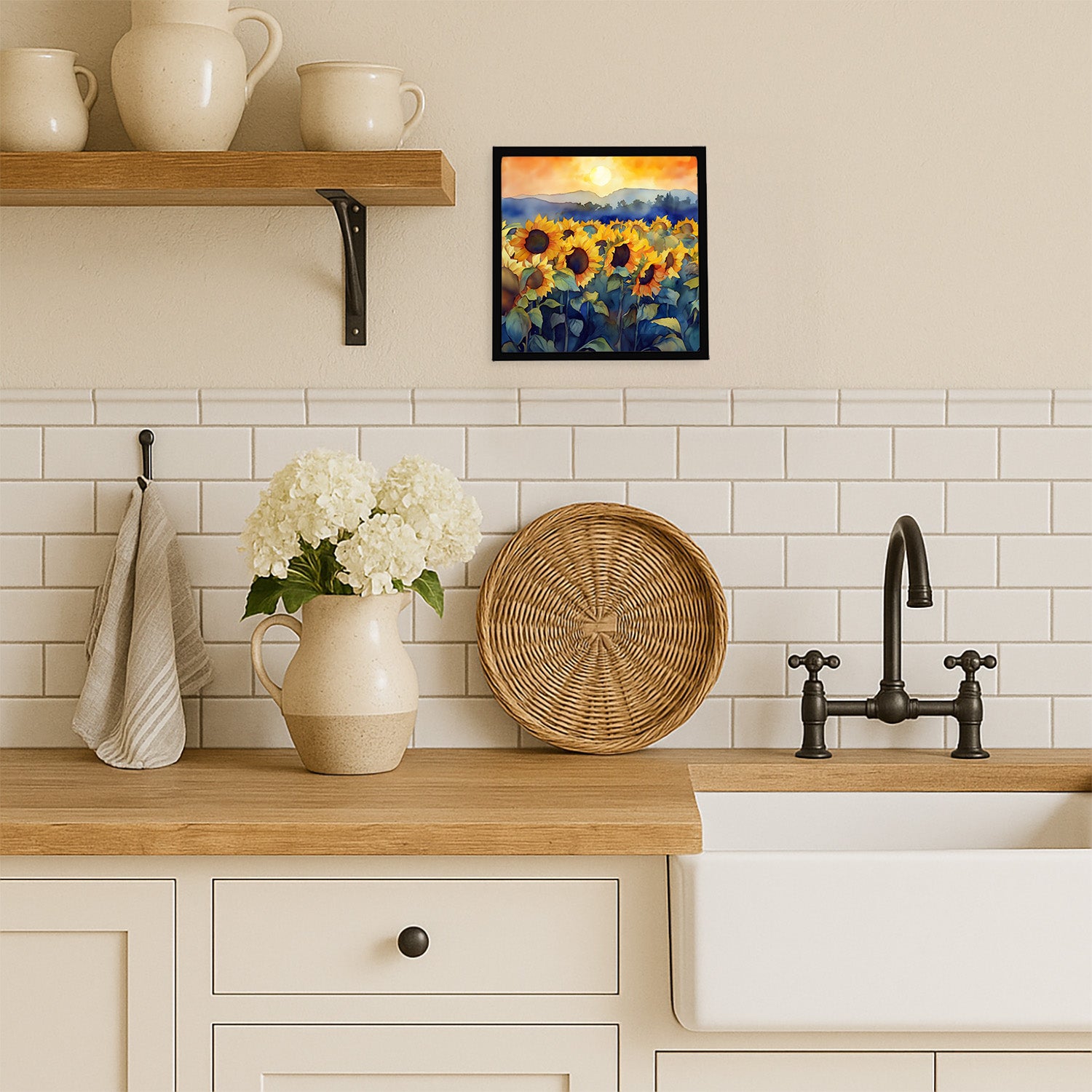 Caroline's Treasures Sunflowers in Watercolor Framed Metal Print