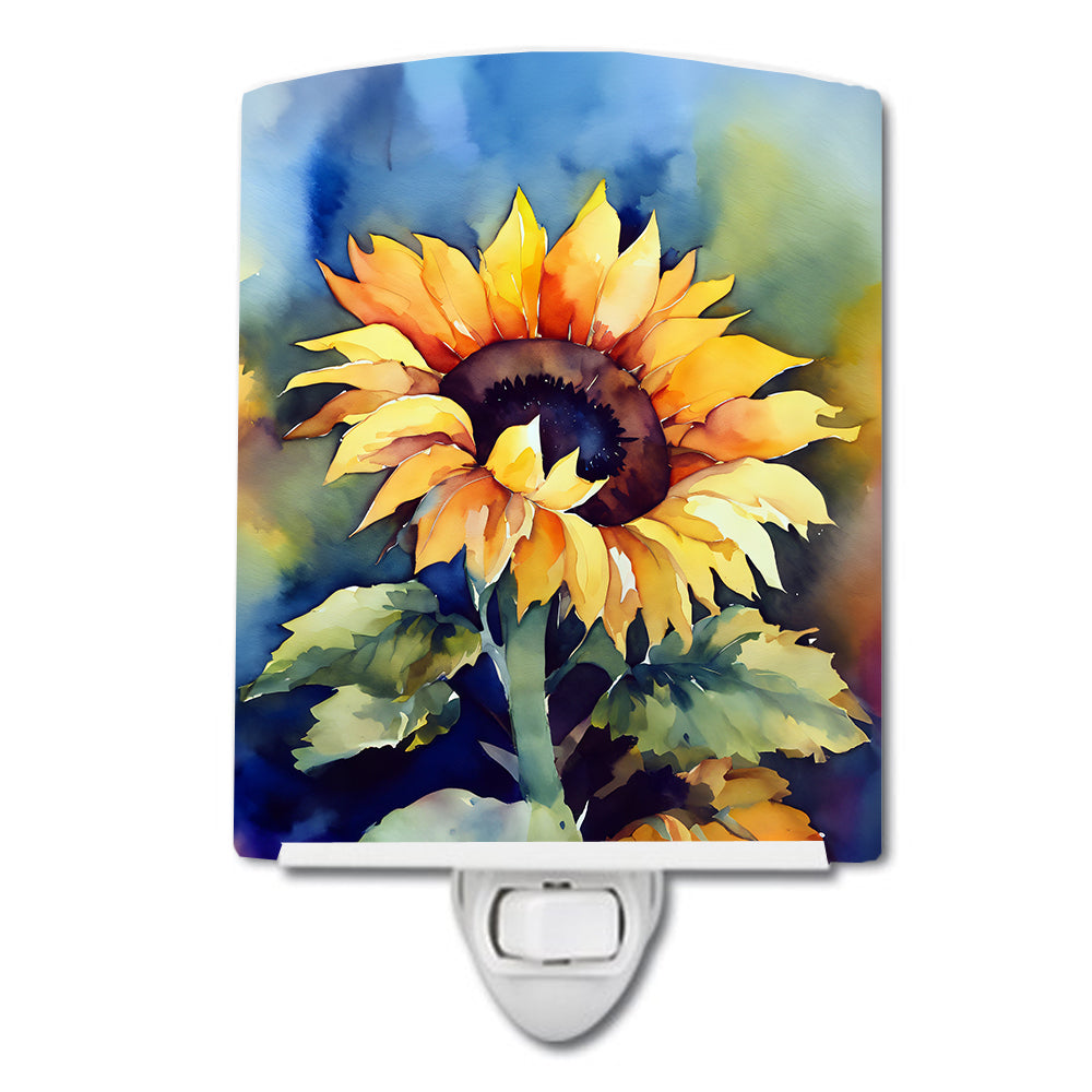 Buy this Sunflowers in Watercolor Ceramic Night Light