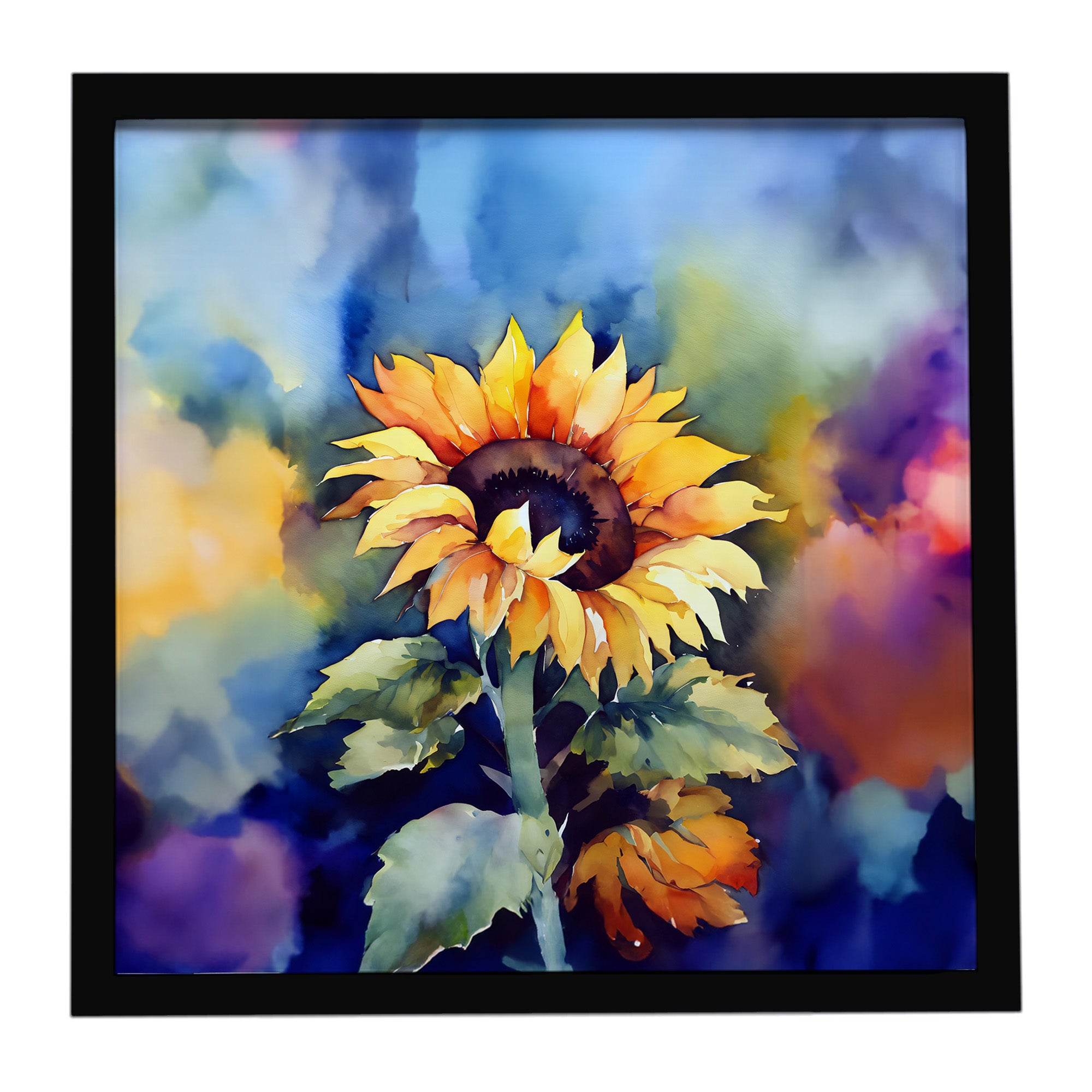 Caroline's Treasures Sunflowers in Watercolor Framed Metal Print