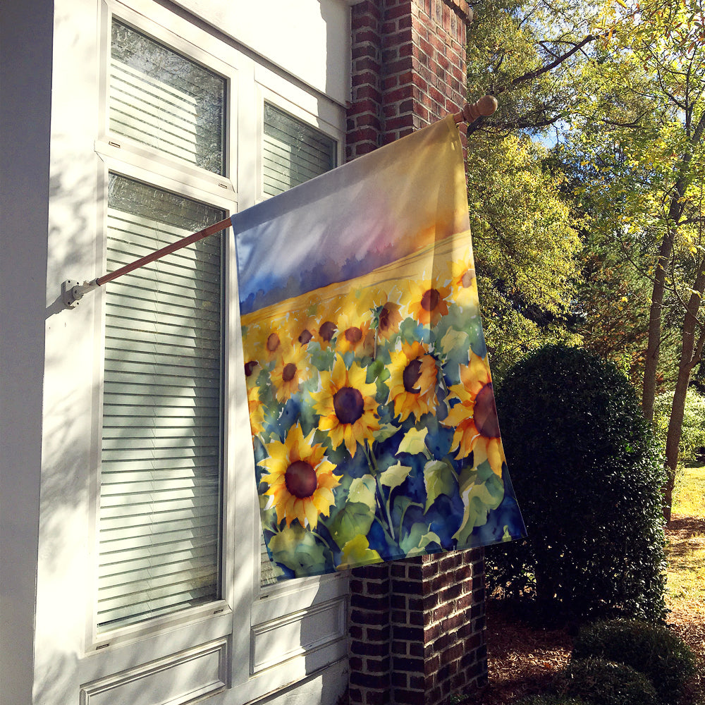 Buy this Sunflowers in Watercolor House Flag