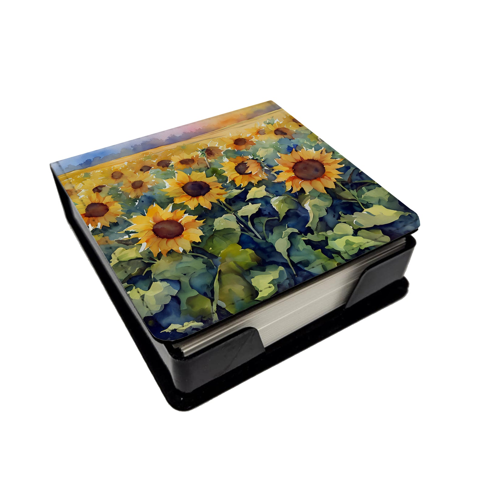 Caroline's Treasures Sunflowers in Watercolor PU Leather Note Paper Holder