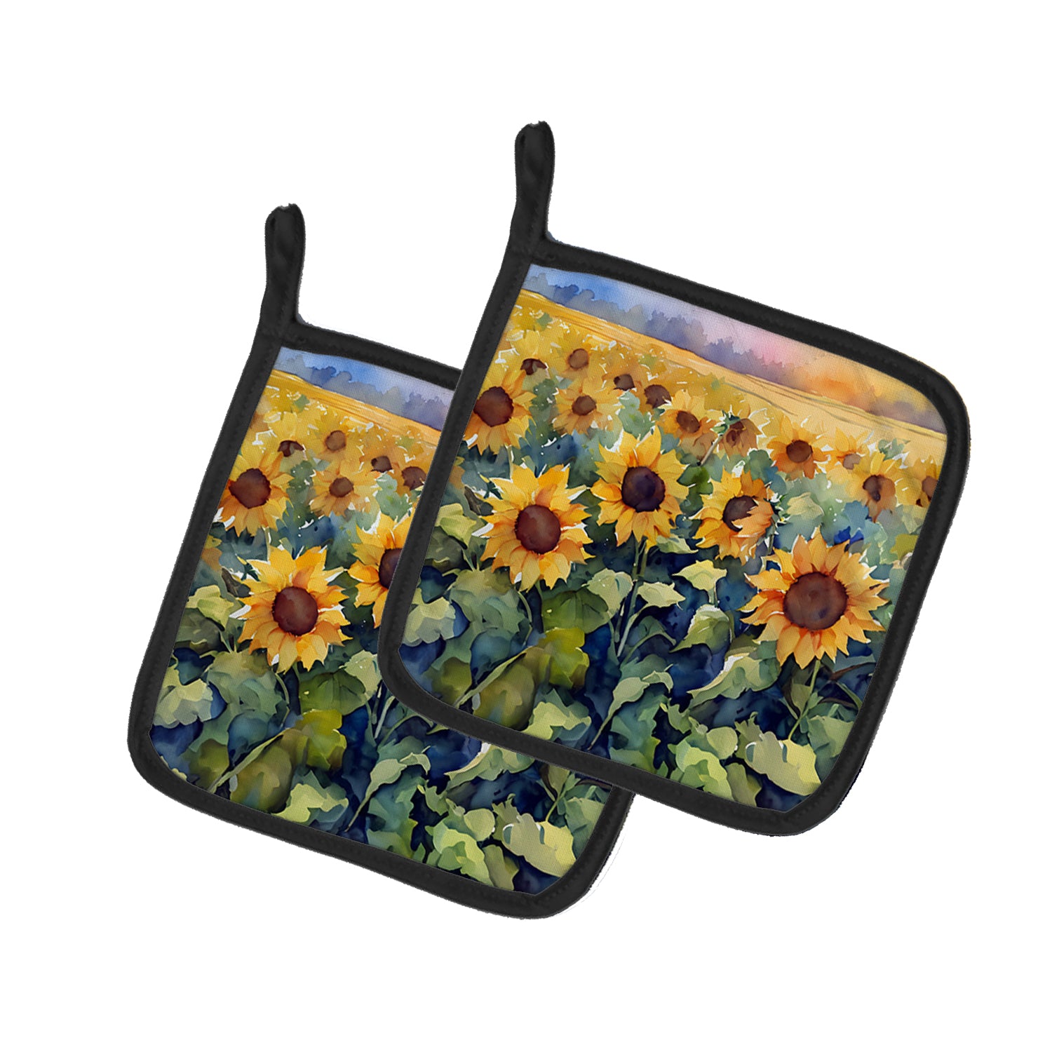 Buy this Sunflowers in Watercolor Pair of Pot Holders