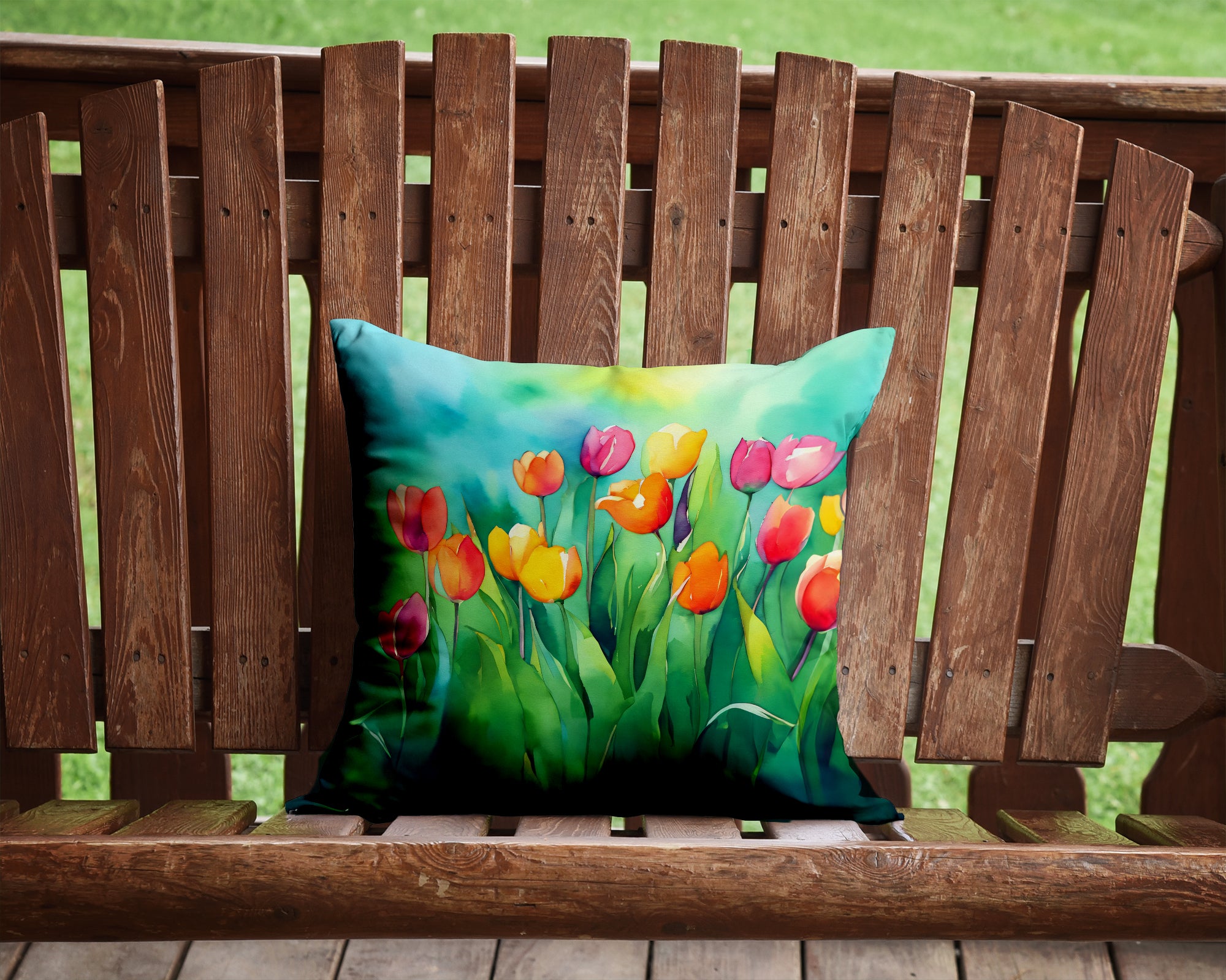 Buy this Tulips in Watercolor Throw Pillow