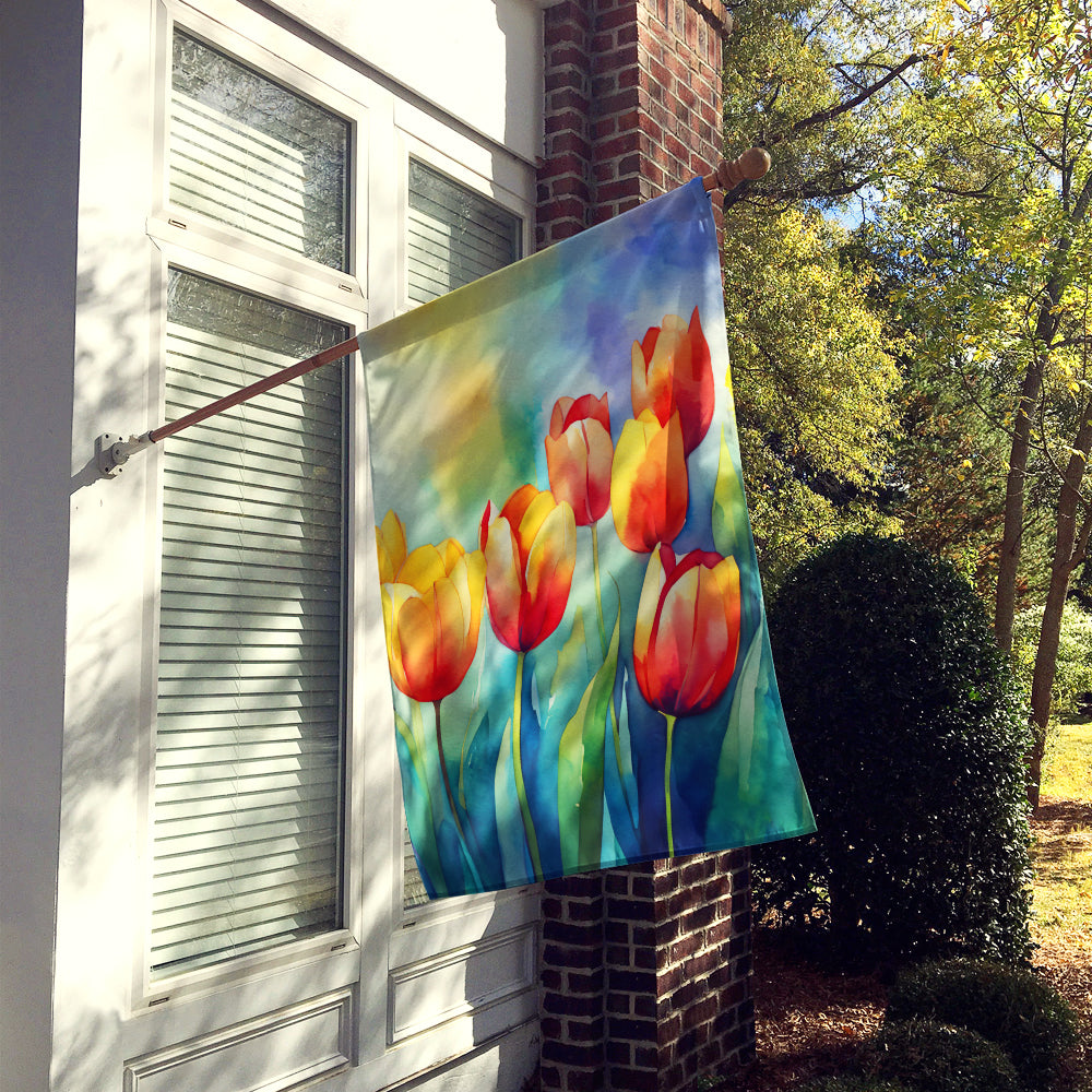 Buy this Tulips in Watercolor House Flag