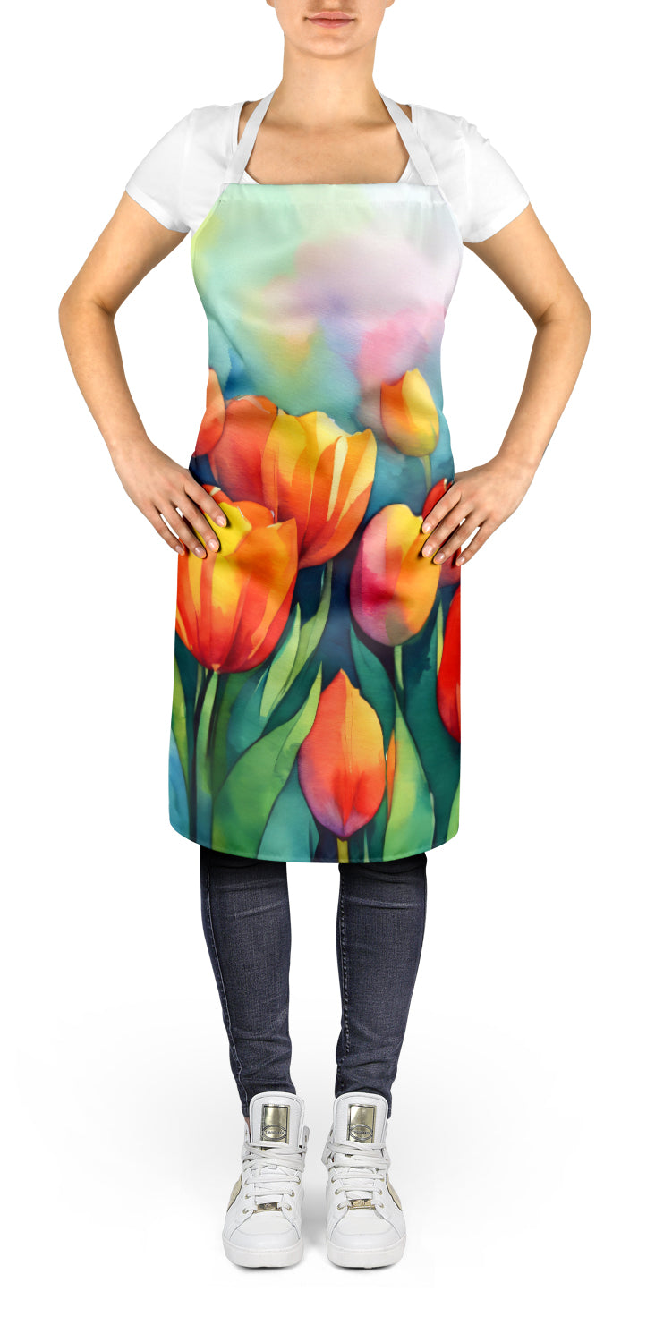 Tulips in Watercolor Apron